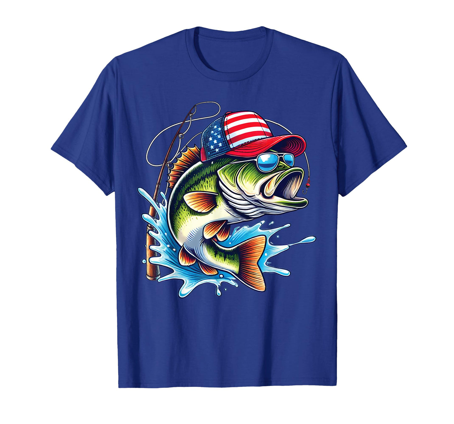 American Flag Fishing Lovers Fisherman Funny Fishing USA T-Shirt