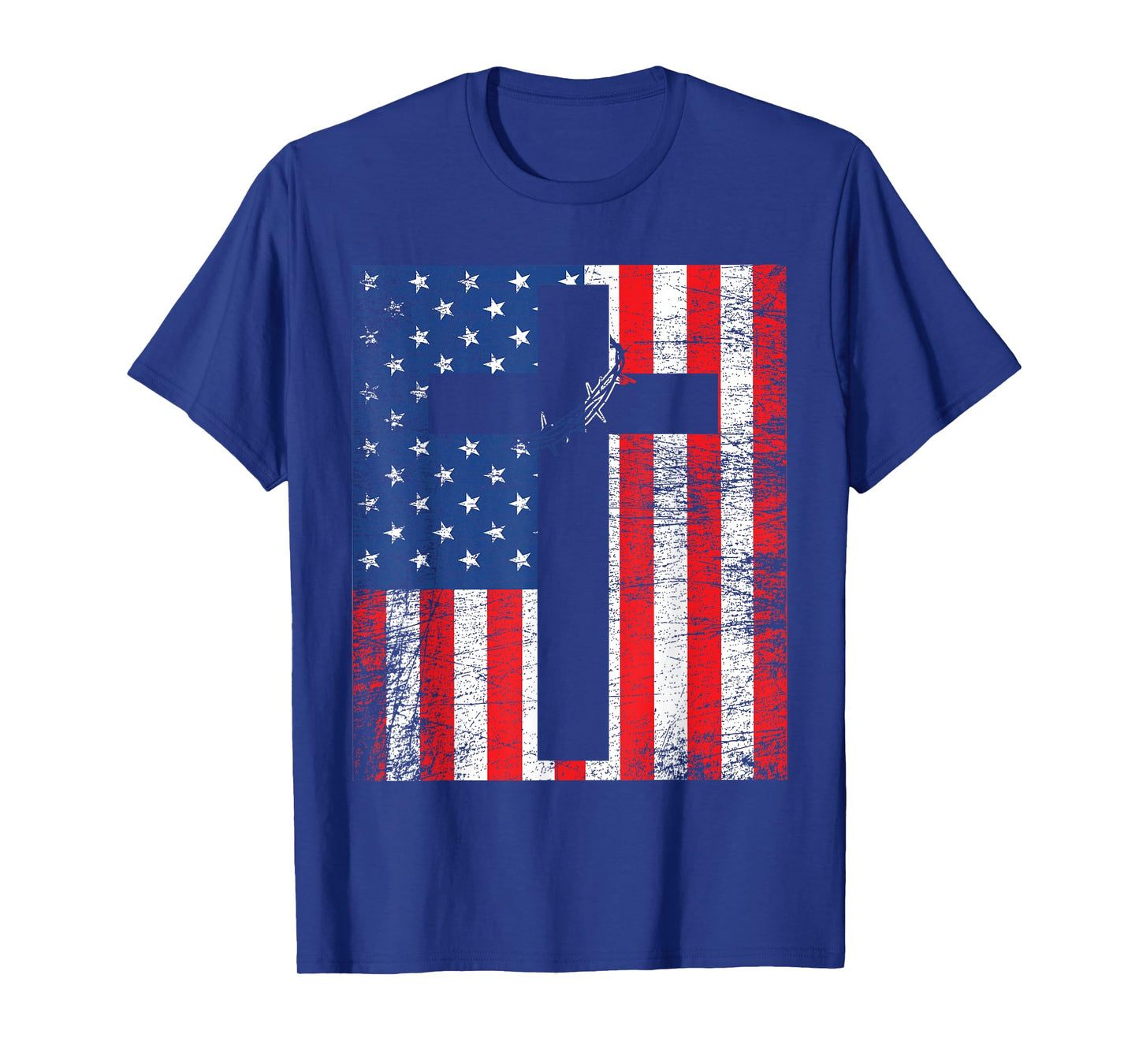 American Flag Jesus Stripes Patriotic Christian T-Shirt Women Men T-Shirt