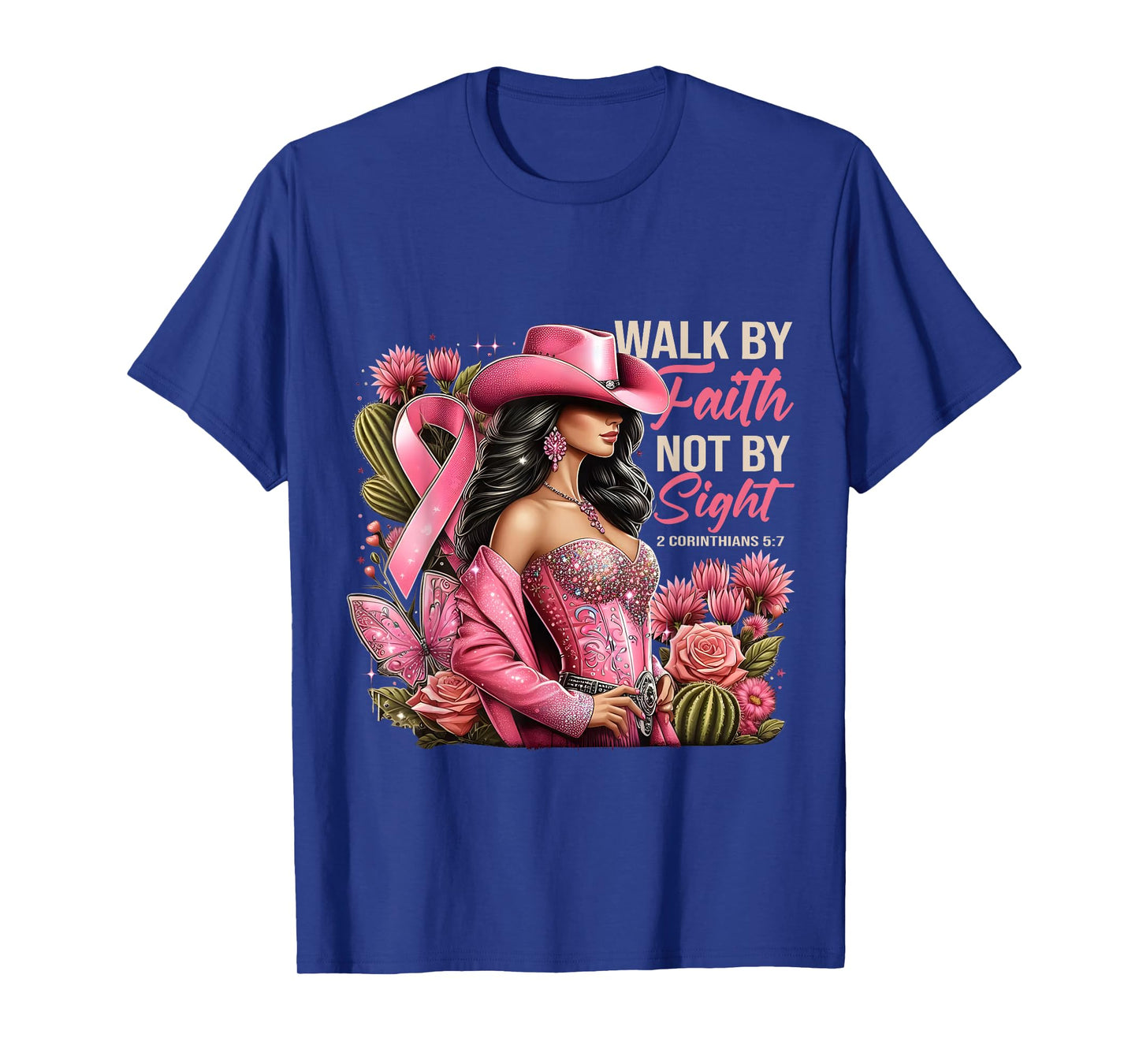 Walk by Faith Breast Cancer Awareness Cowgirl T-Shirt