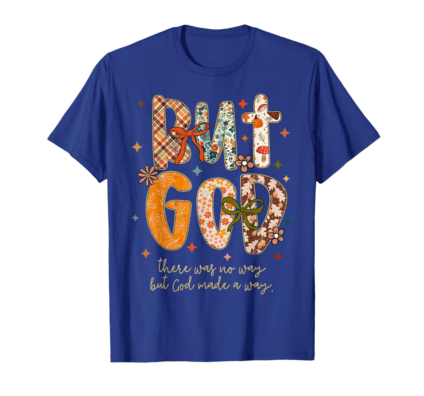 But God Christian Fall Autumn Thankful Floral Coquette Bow T-Shirt