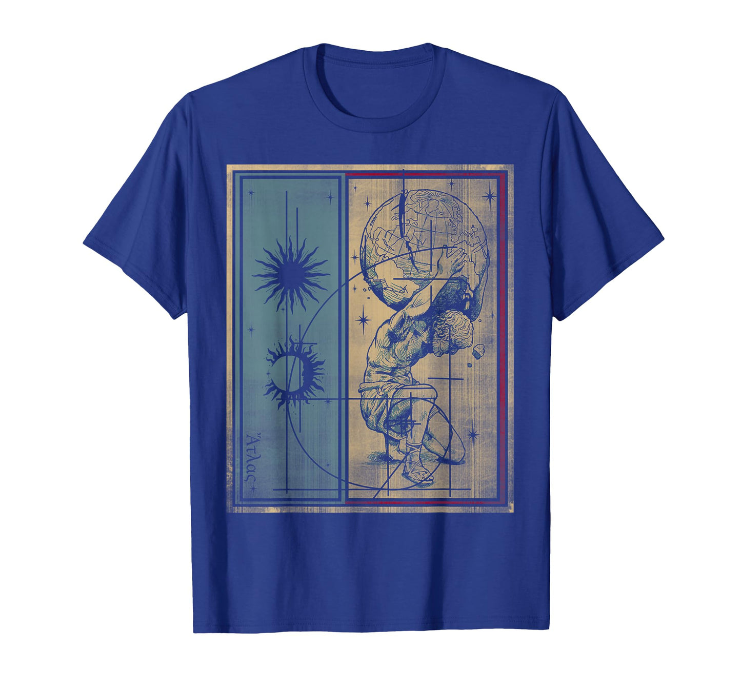 Gods and Heroes Atlas Ancient Titan Greek Mythology Vintage T-Shirt