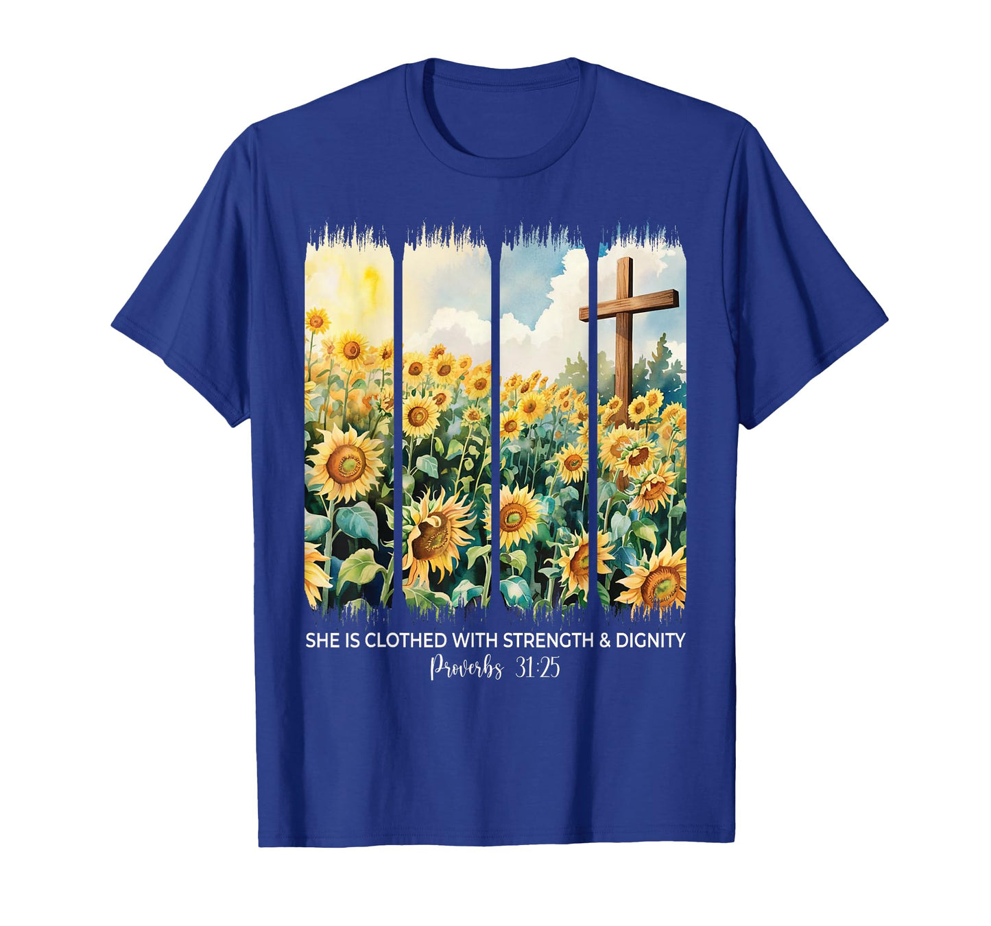 Cute Proverbs 31 Woman Christian Girl Sunflower Women Faith T-Shirt