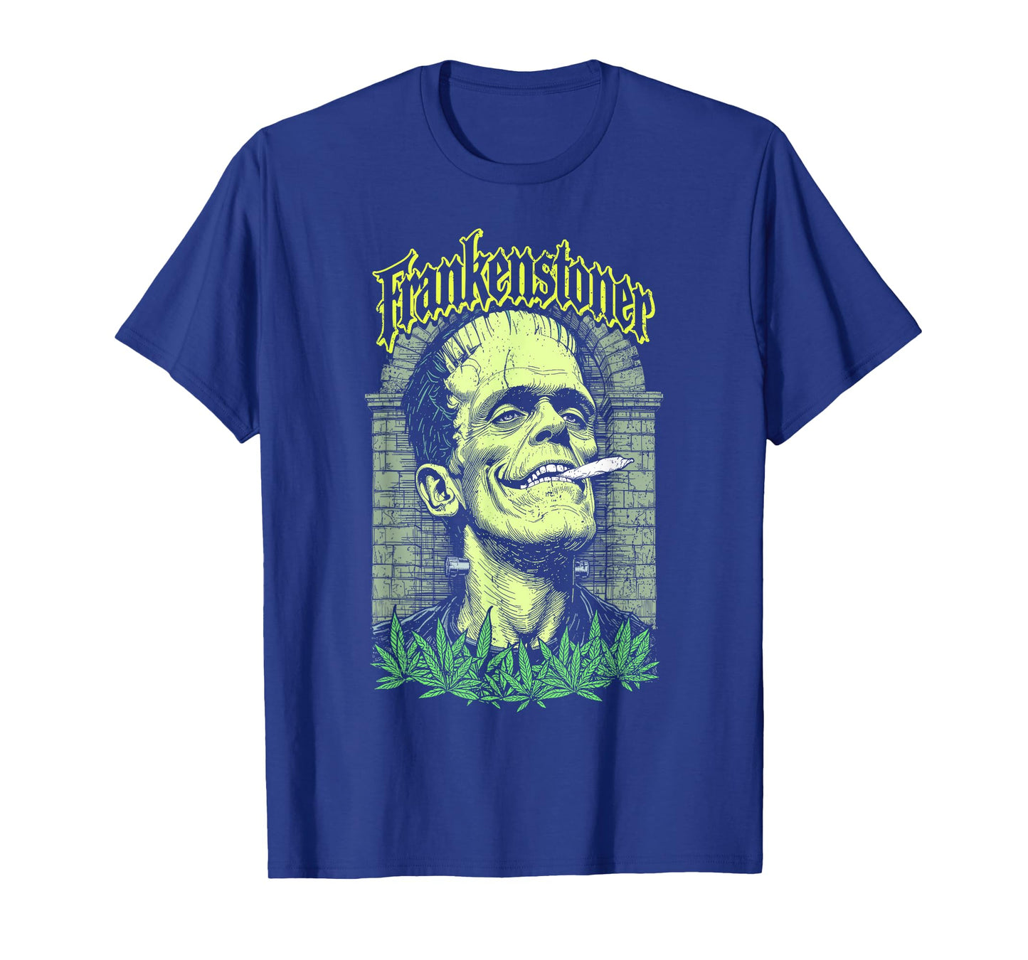 Funny Weed Frankenstein Frankenstoner Stoner Halloween 420 T-Shirt