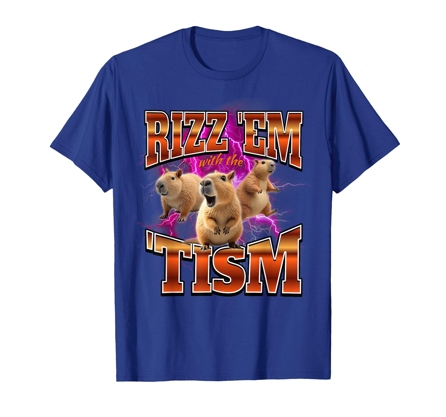Autism Capybara Rizz Em With The Tism Brainrot Funny Meme T-Shirt