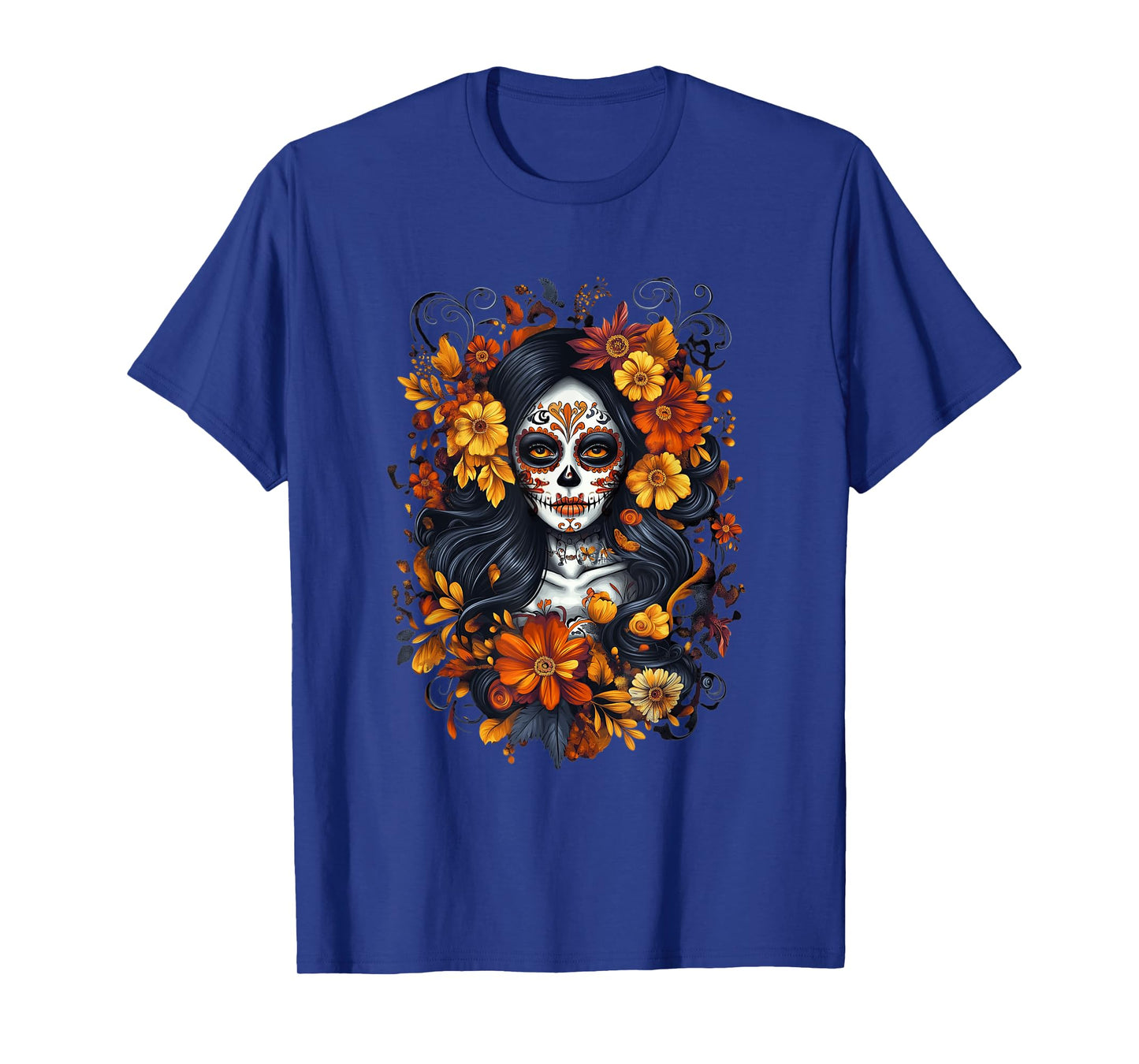 De Los Muertos La Catrina Day Of Dead Sugar Skull Halloween T-Shirt