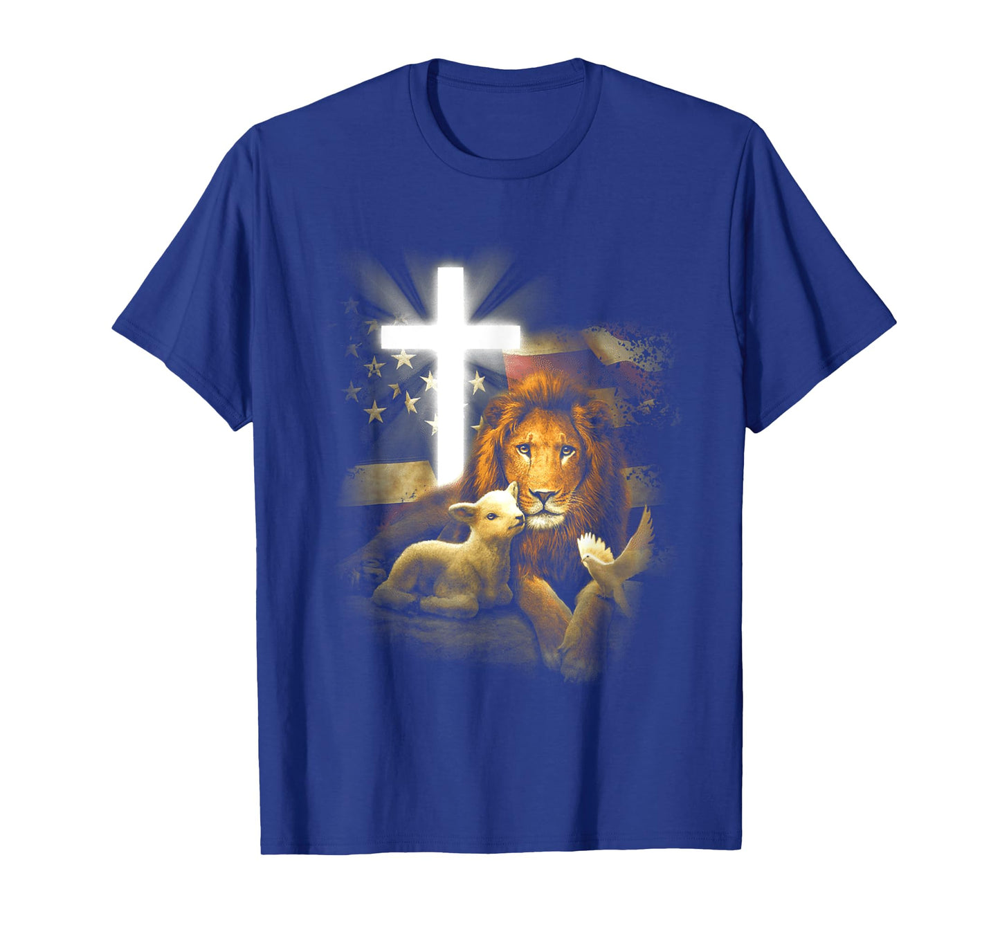 Lion And Lamb Cross Jesus Christ T-Shirt