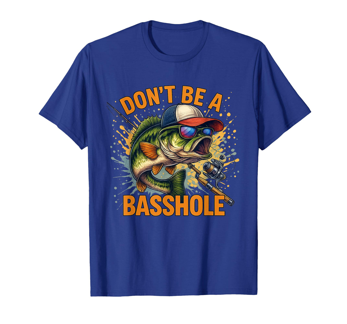 Don't Be A Basshole Bass Fish Funny Fishing Watercolor T-Shirt