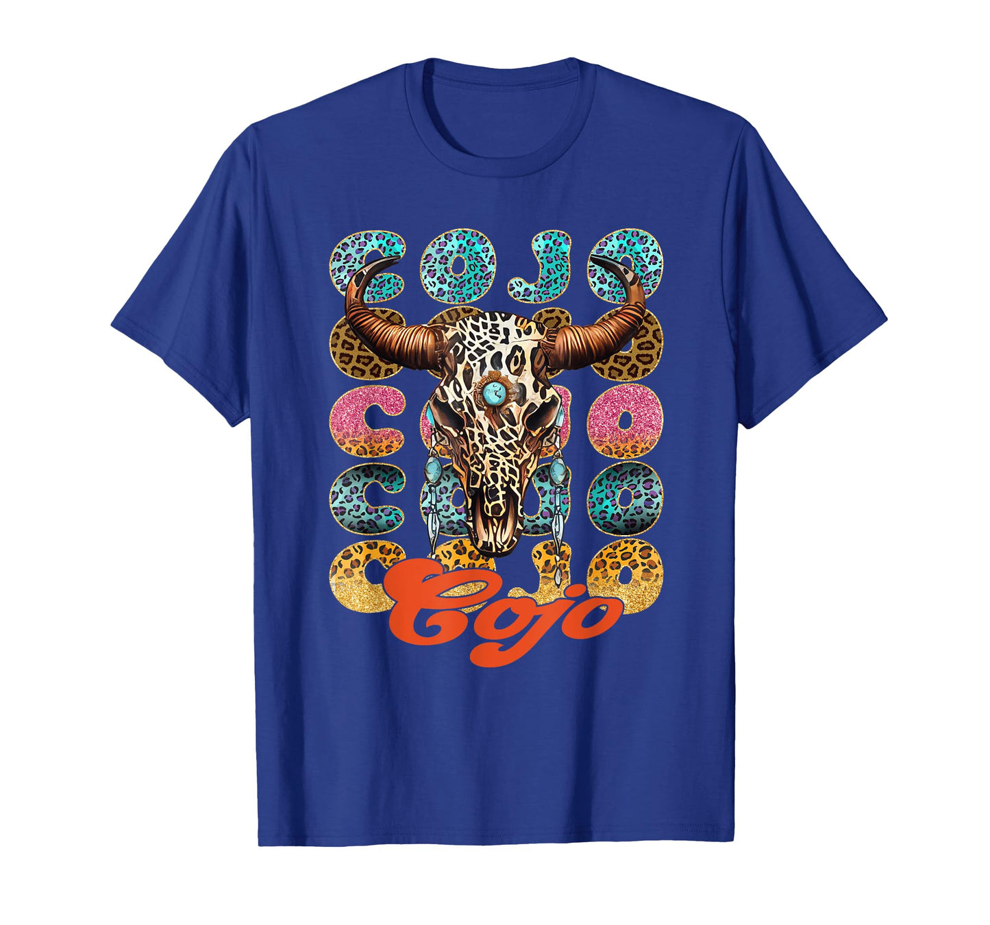 Vintage Rodeo Cojo Western Deserts Bull-Skull Cowhide Cojo T-Shirt
