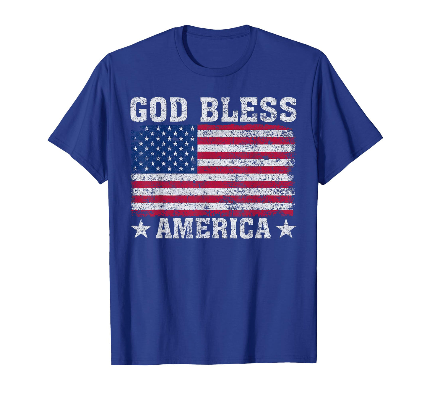 God Bless America US Flag - Patriotic American T-Shirt for Women Men