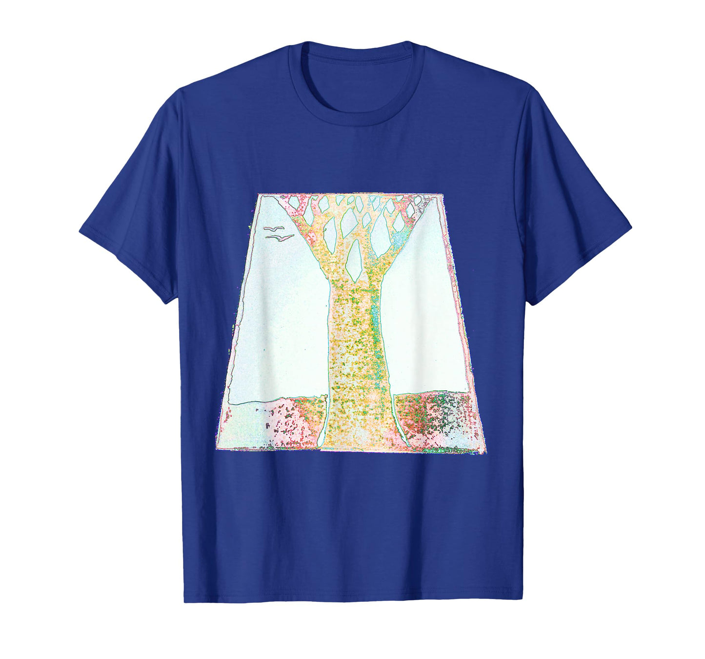 Artistic Tree Birds Trapezoid T-Shirt
