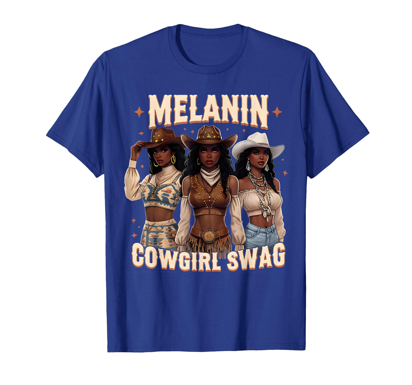Melanin Cowgirls African Melanin Cowgirl Swag Black History T-Shirt