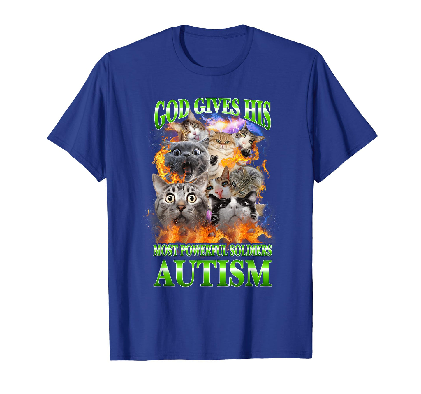 God Gives His Most Powerful Autism Funny Cat Meme Bootleg T-Shirt