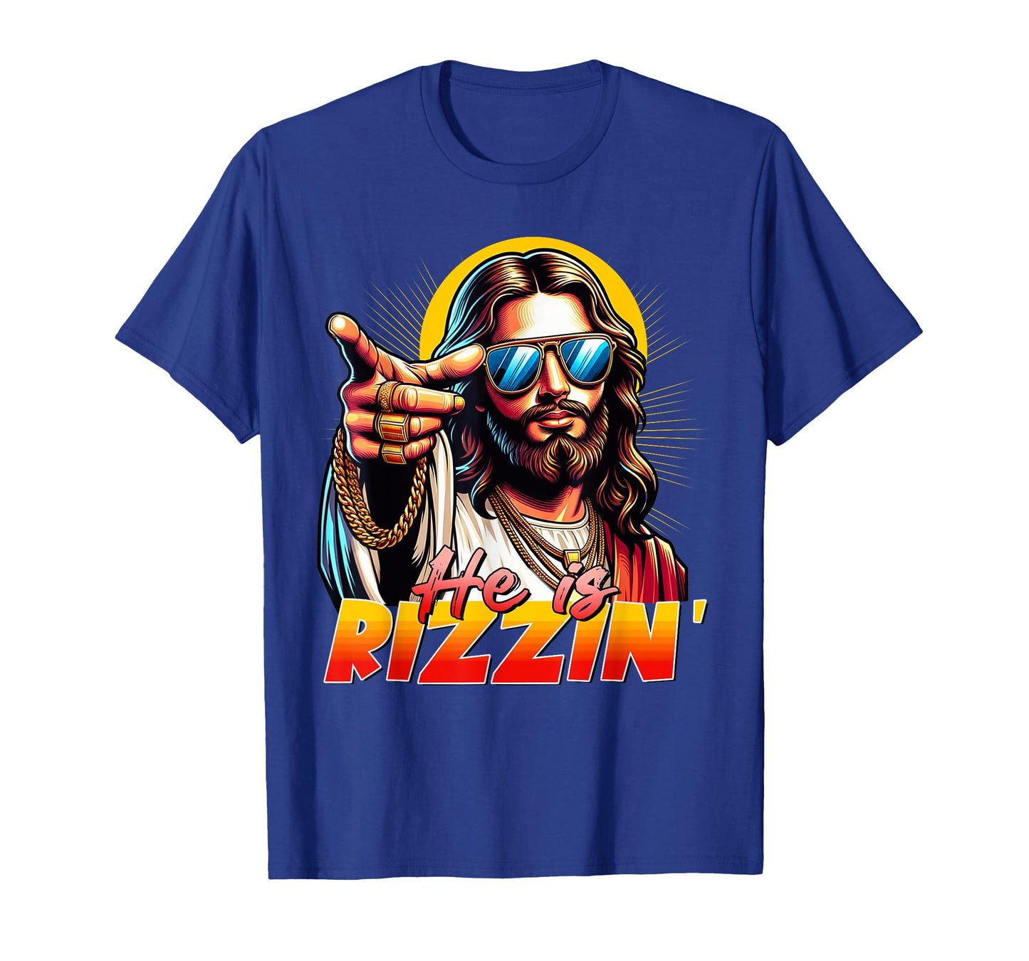 He Is Rizzin' Funny Jesus Christian Happy Easter Eggs Hunt T-Shirt