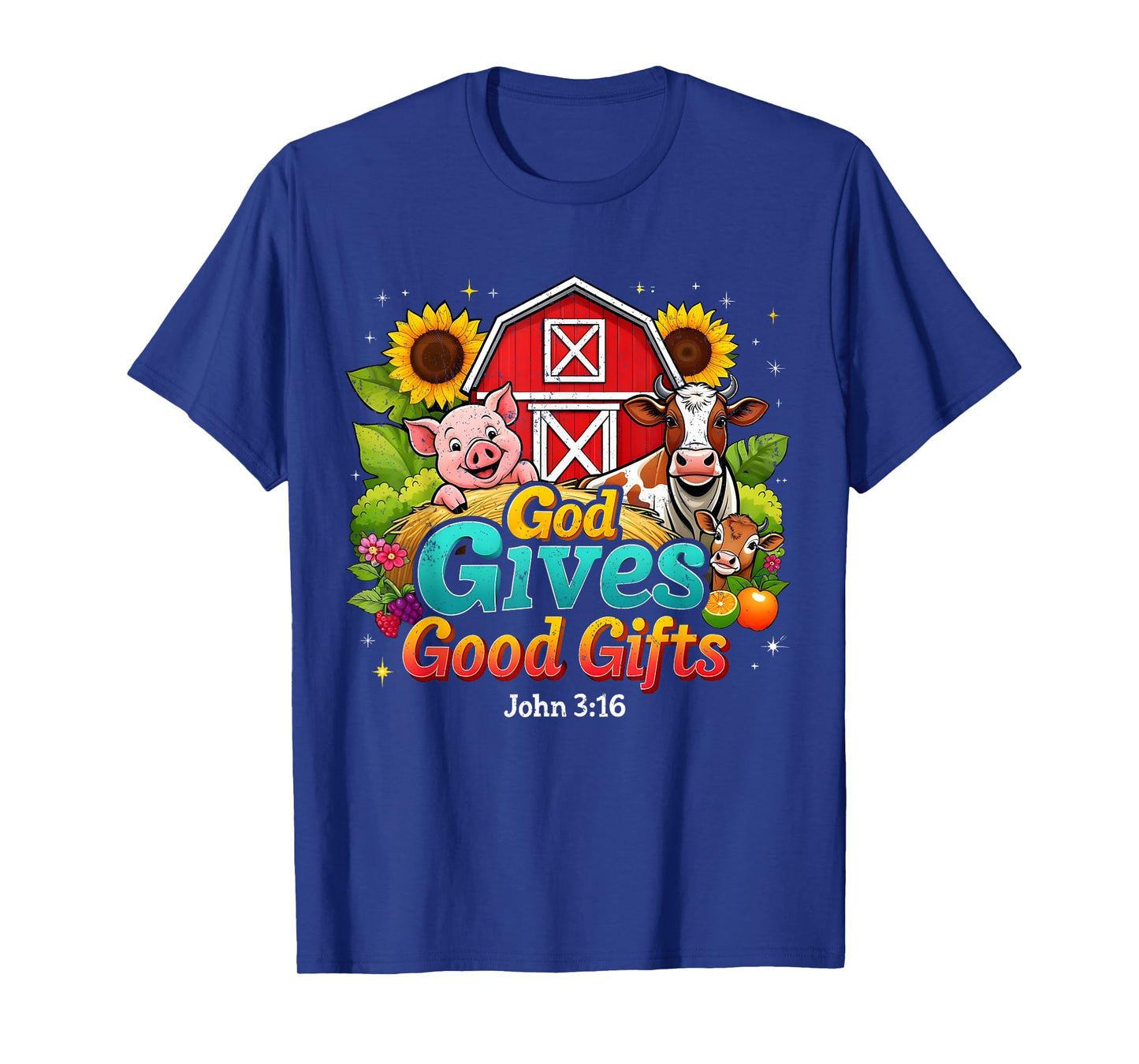 God Gives Good Gifts Farm Bible Verse Yee Haw VBS 2025 T-Shirt