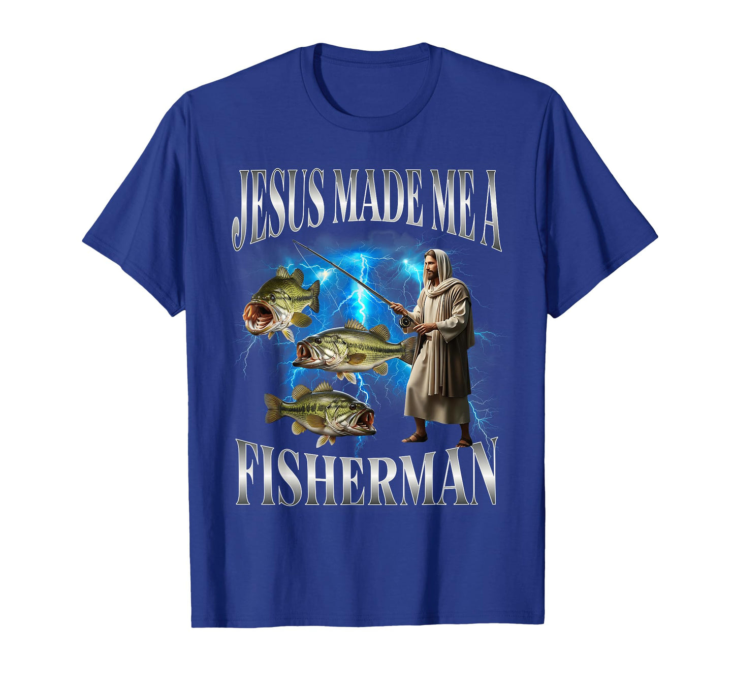 Jesus Made Me A Fisherman Christian Religion Fishing T-Shirt