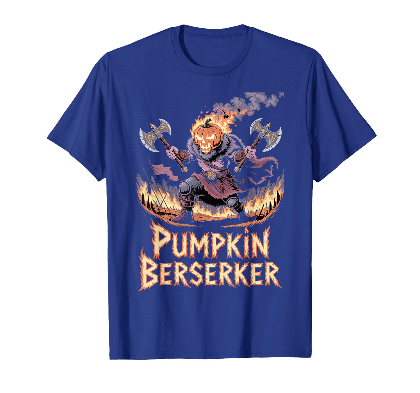 Pumpkin Head Berserker - Funny Viking Warrior Halloween T-Shirt
