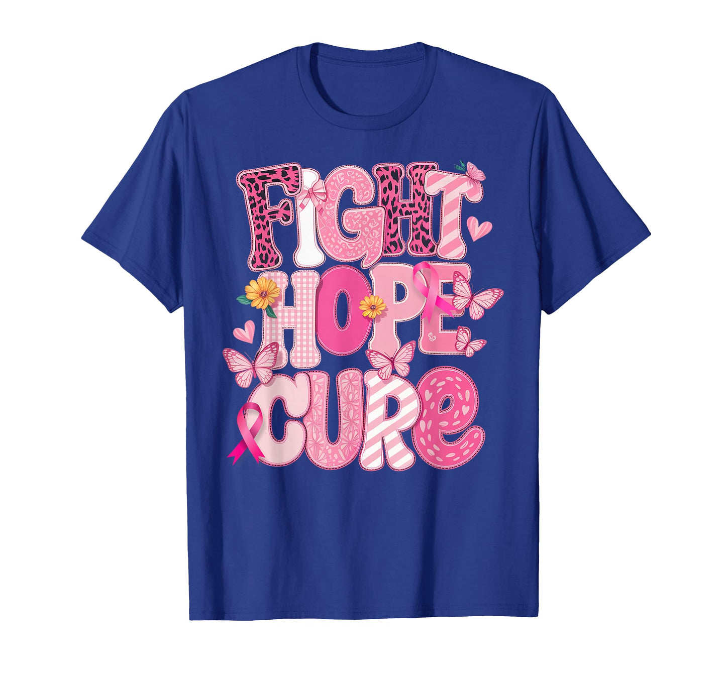 Faith Hope Cure Breast Cancer Awareness T-Shirt