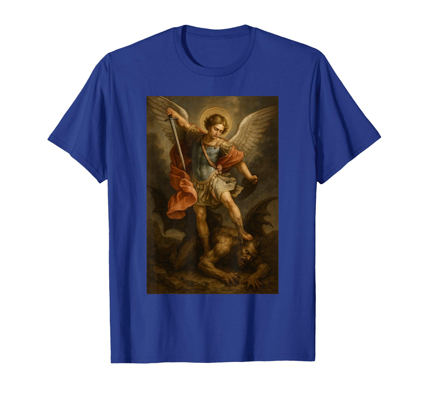 Archangel Michael Defeats Satan - St Michael Prayer T-Shirt