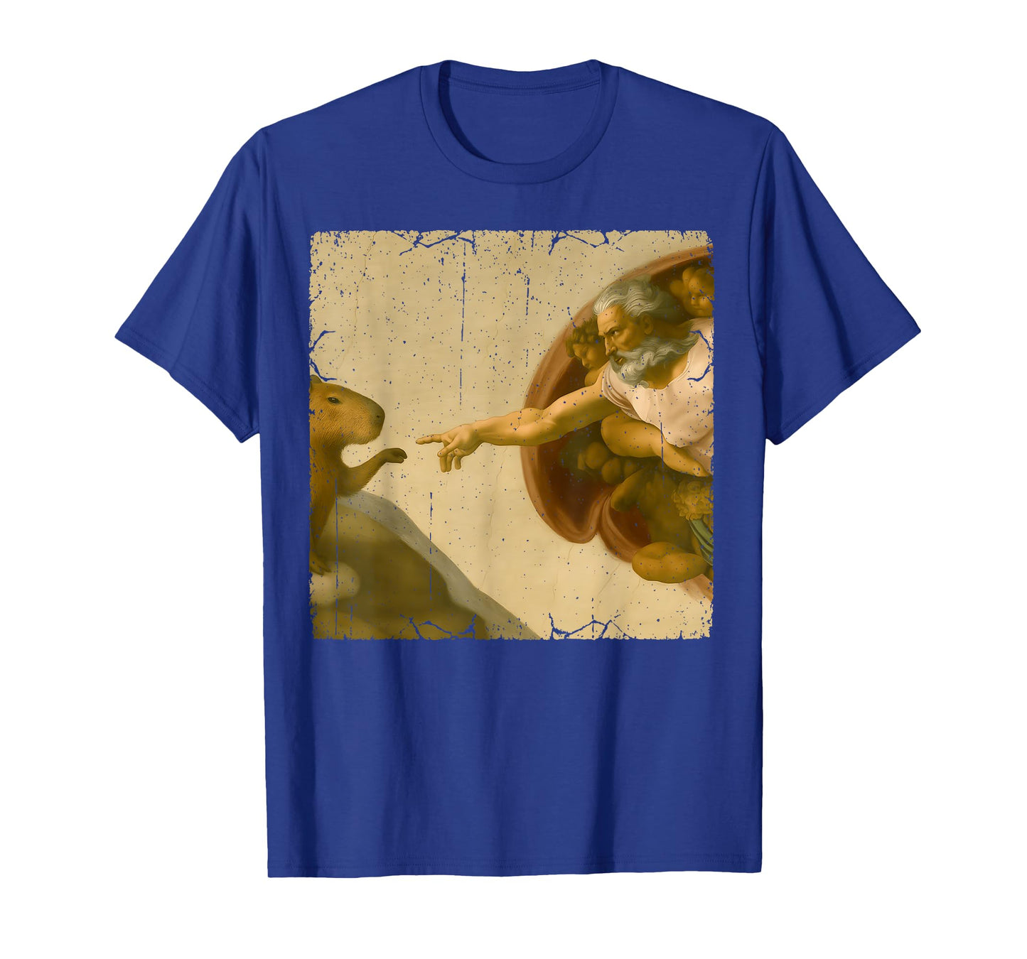 Capybara God Creation of Adam Meme Funny Memes T-Shirt