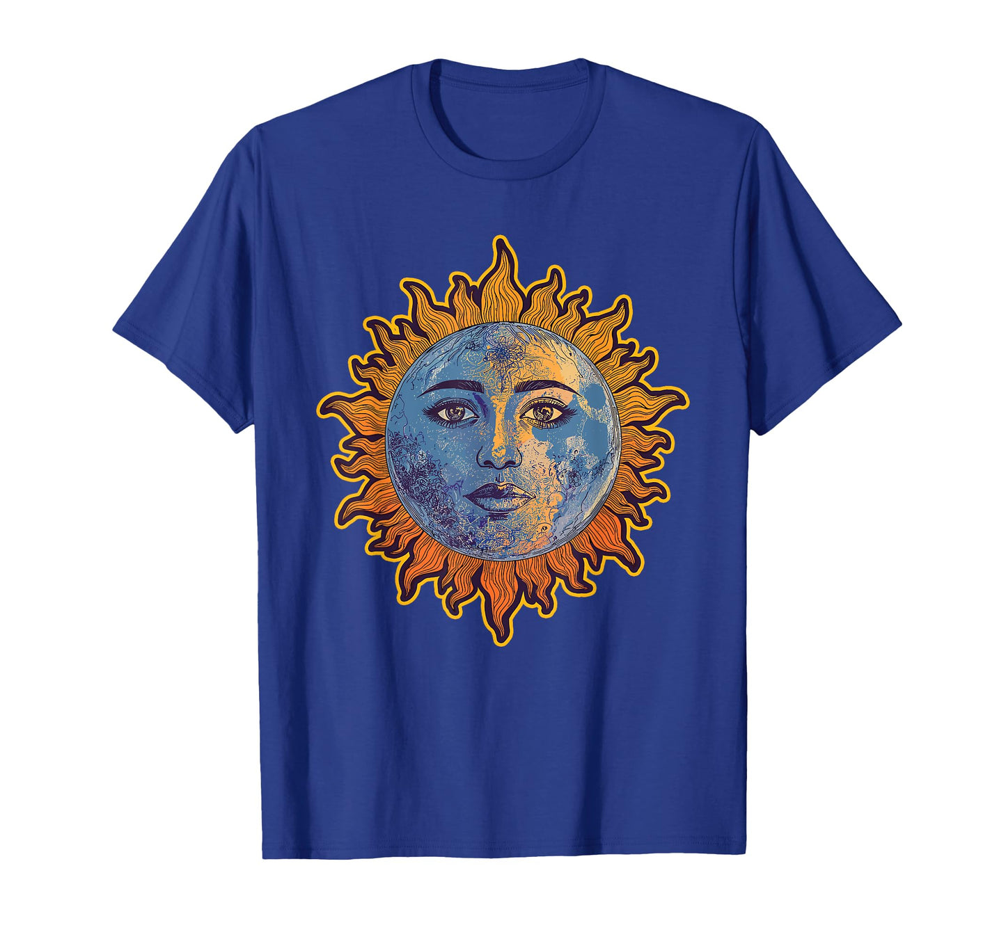 Celestial Face Mythical Golden Sun Sunshine T-Shirt
