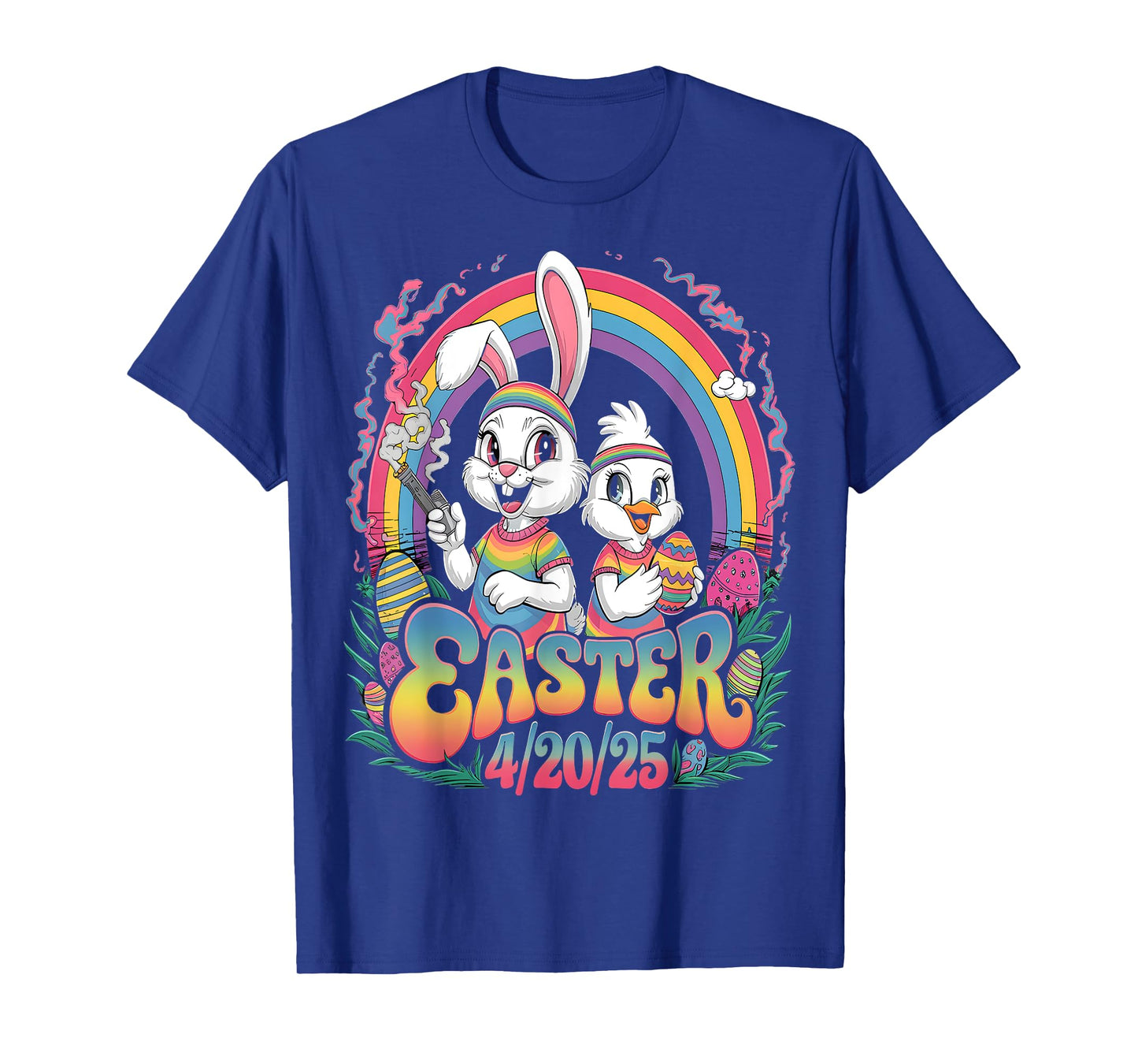 Happy 420 Easter Funny Smoking Easter Bunny Men Women T-Shirt