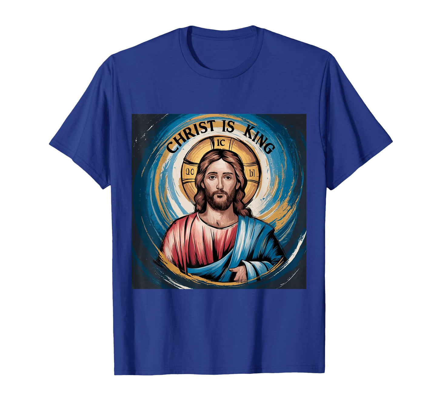 Obvious Logic Christ is King King T-Shirt, Unisex-Adults, Unisex-Kids, Black, Small, Short Sleeve, T-Shirt