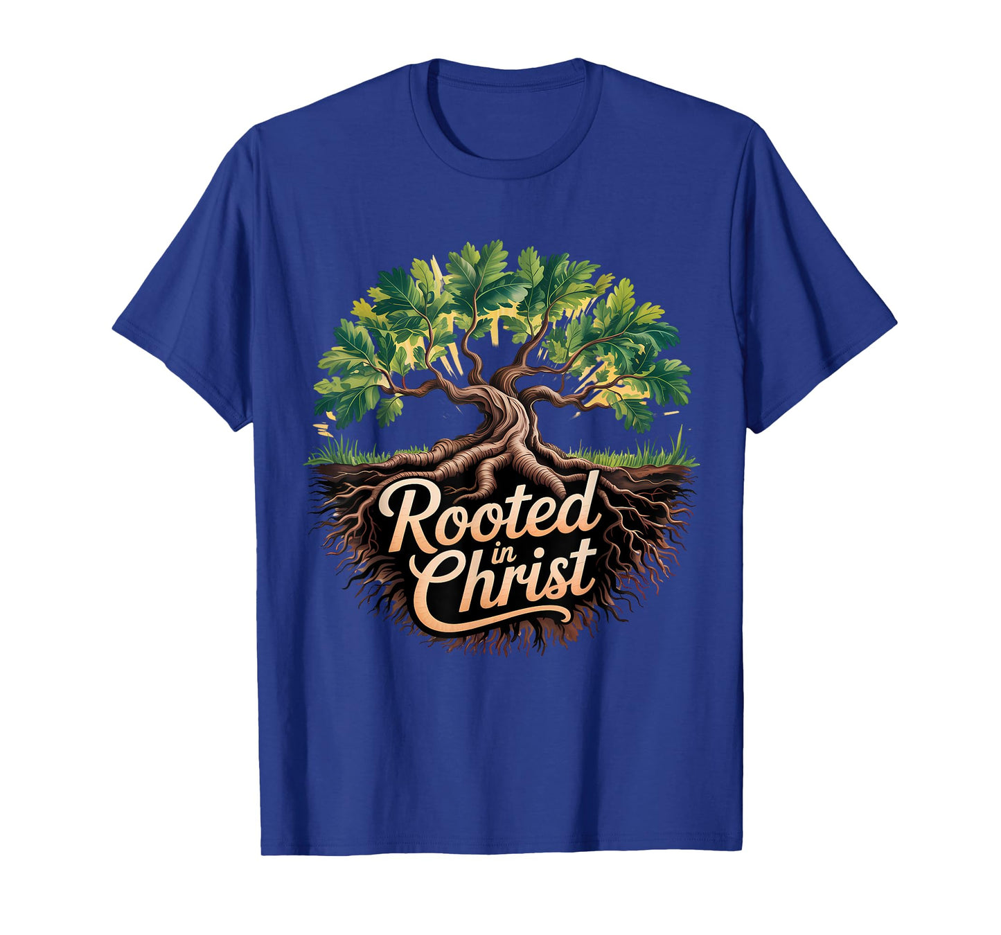 Rooted in Christ Jesus Cross Christian Faith T-Shirt