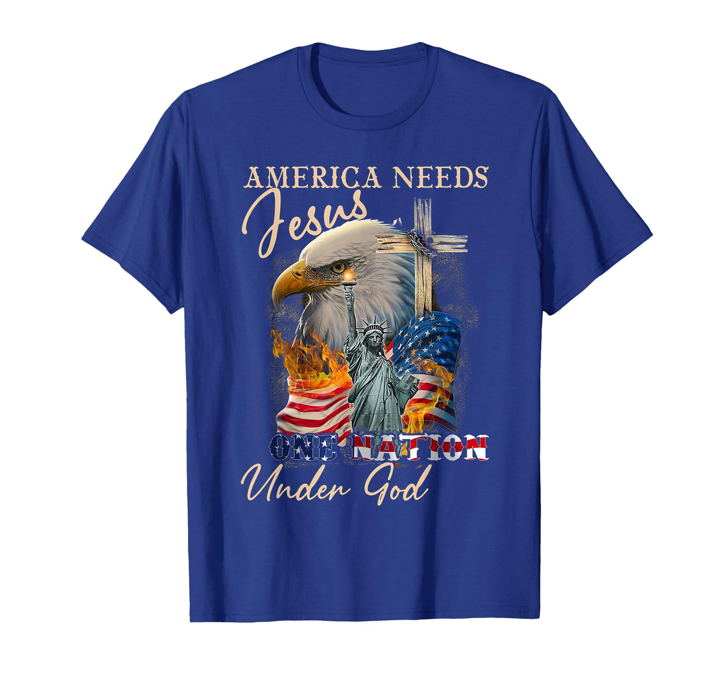 America Needs Jesus One Nation Under God Eagle Christian T-Shirt