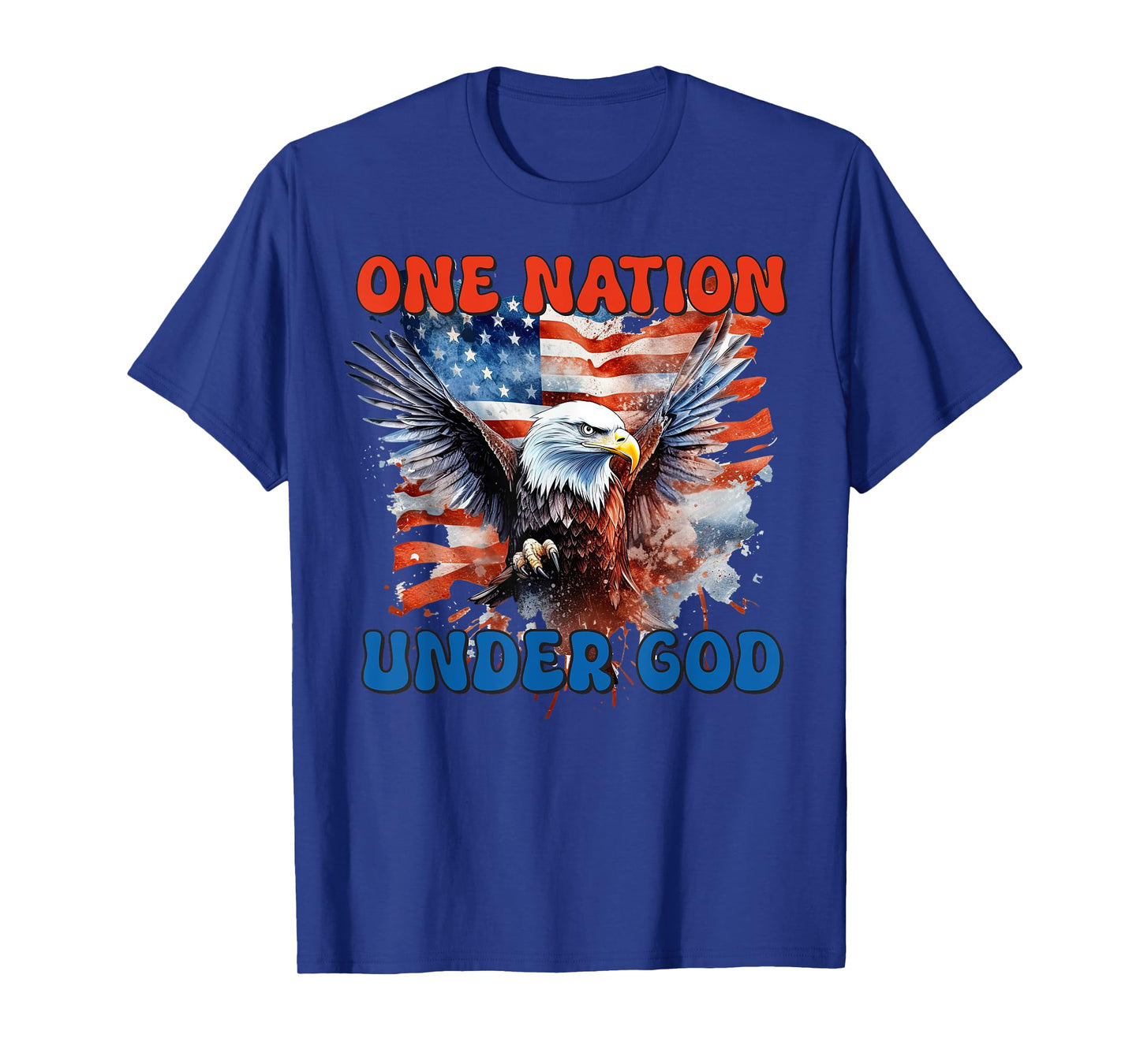 ONE NATION UNDER GOD Flag 4th Of July Patriotic Christian T-Shirt