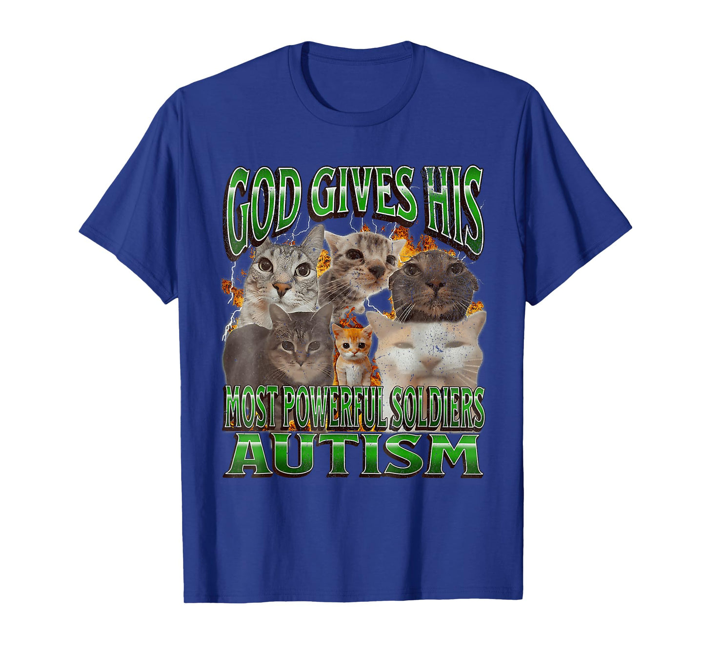 God Gives His Most Powerful Autism Funny Cat Meme Bootleg T-Shirt