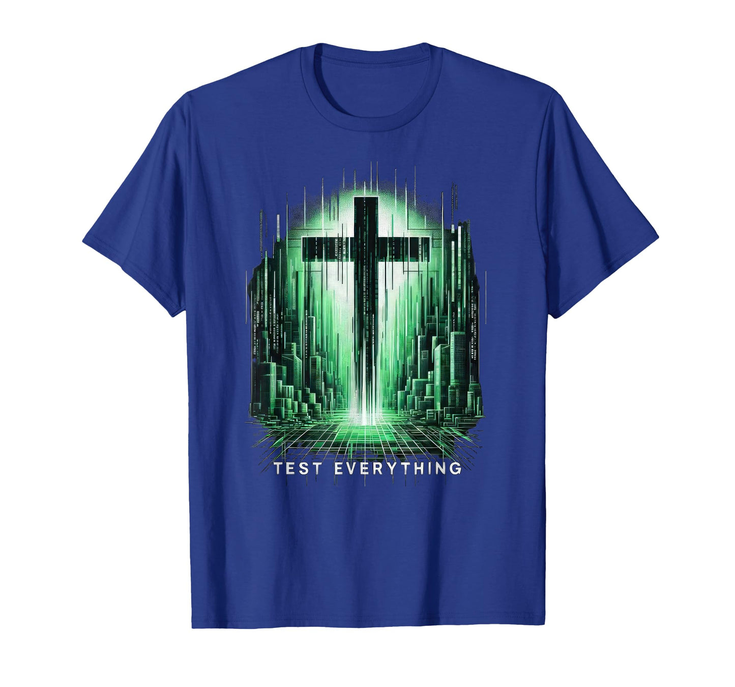 Distressed Christian Cross Graphic Street Punk Grunge Design T-Shirt