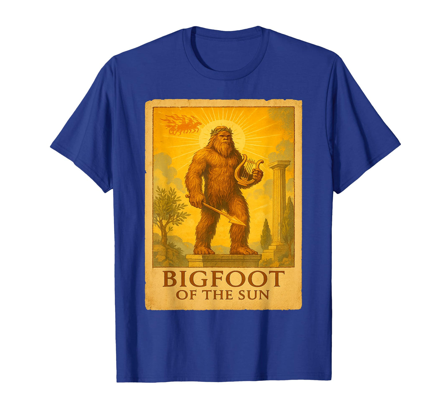 Bigfoot Greek Sun God | Vintage Mythical Sasquatch T-Shirt