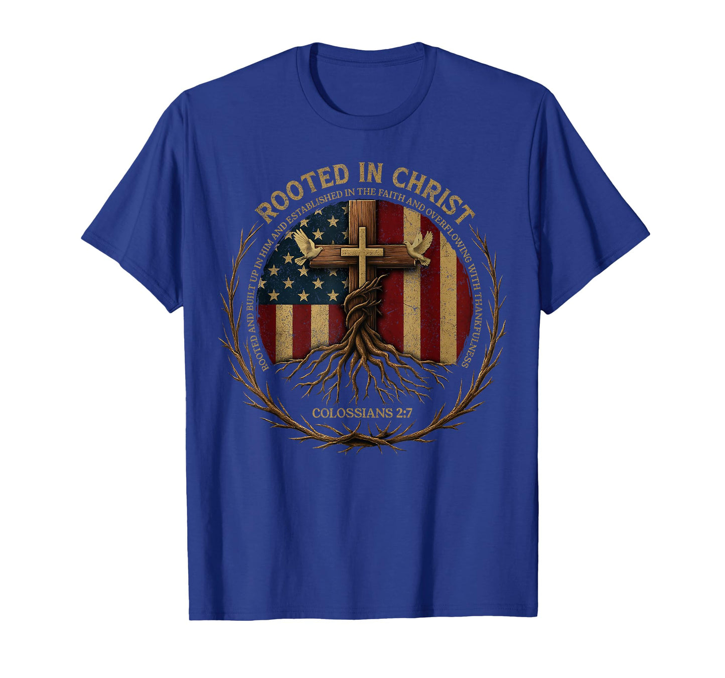 Rooted in Christ Shirt, Jesus Shirts, Cross Christian T-Shirt