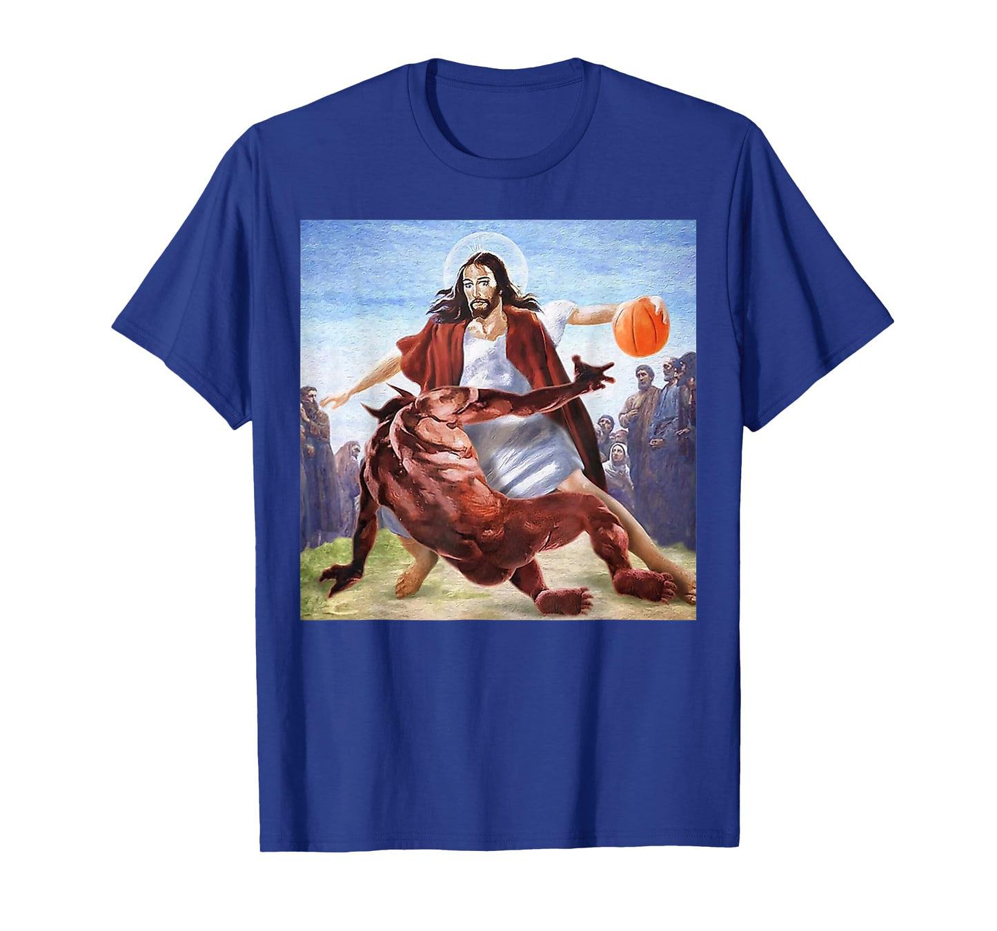 Funny Jesus Crossing Up The Devil Christian Religious T-Shirt