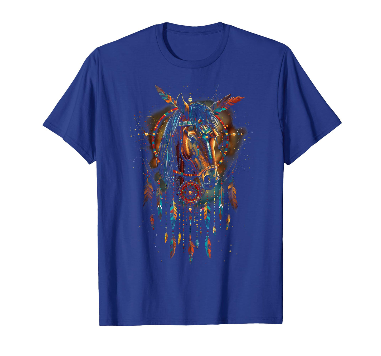 Horse Dreamcatcher Native American Indian Feathers Arts T-Shirt