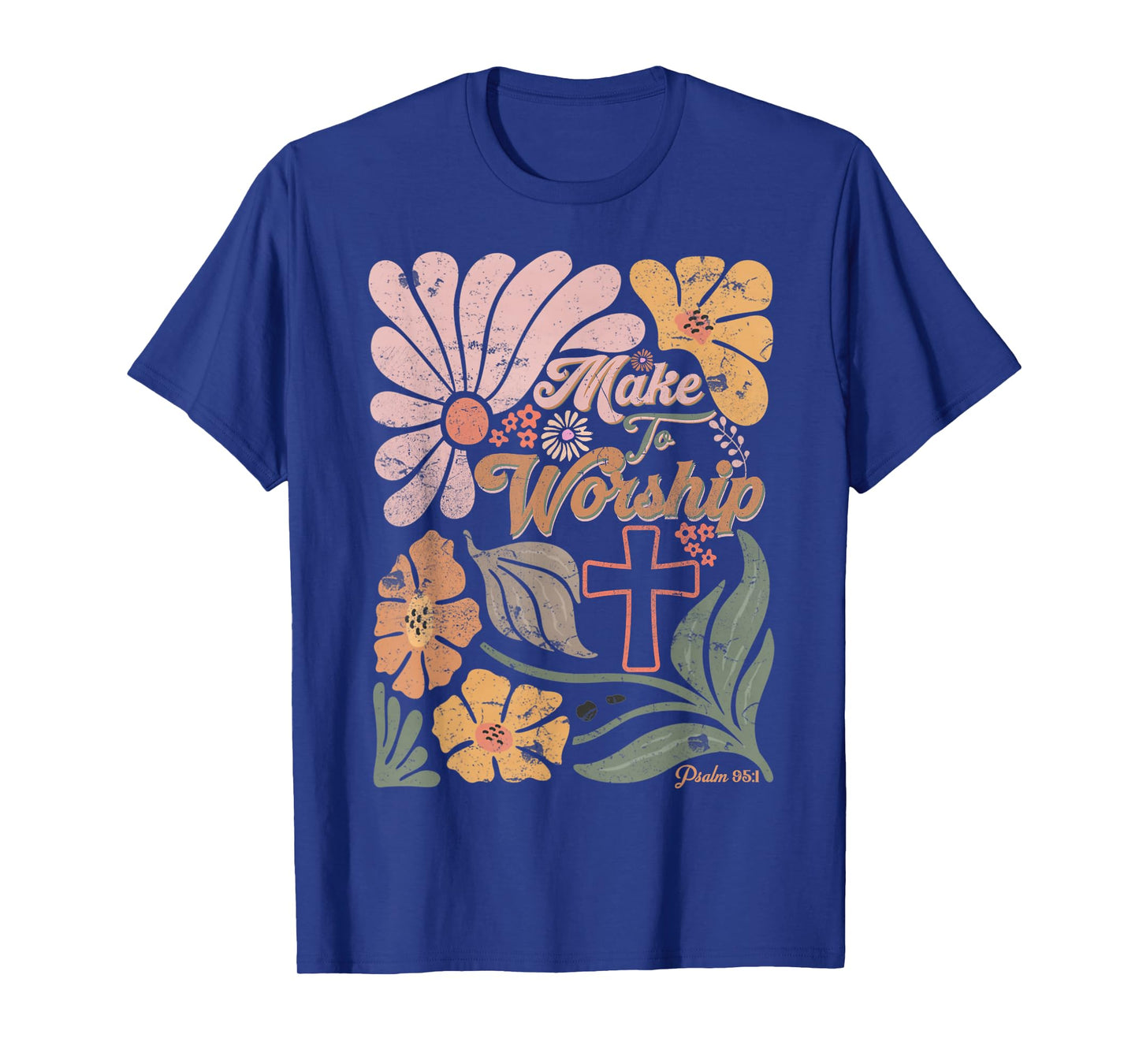 Boho Retro Christian Made To Worship Floral Men Women T-Shirt