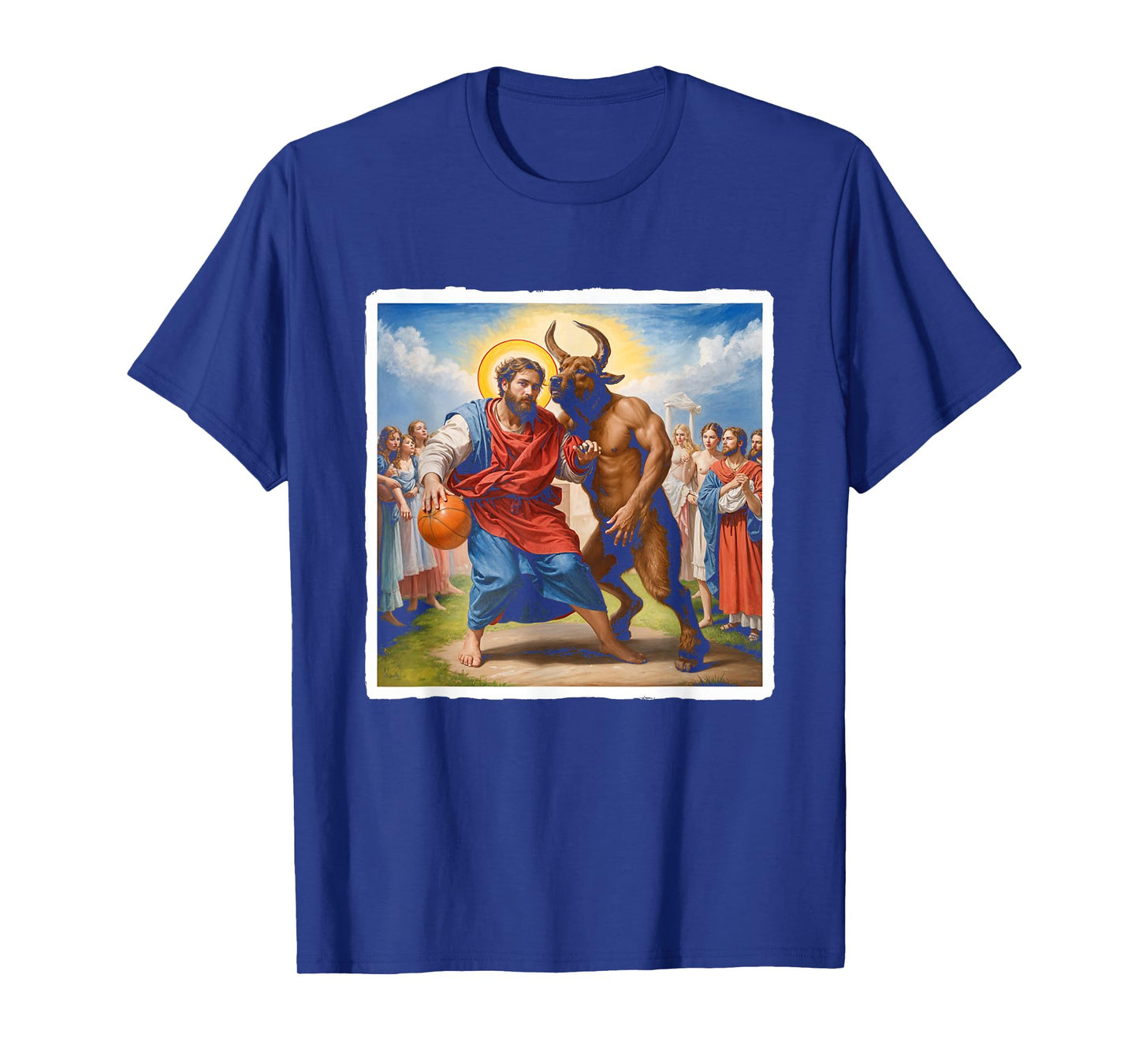 Jesus vs Satan Basketball Play Humor Sport Game T-Shirt