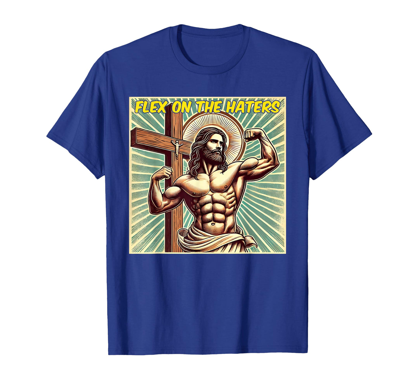 Flex On The Haters Jesus Muscle Christian Gym Weight Lift T-Shirt