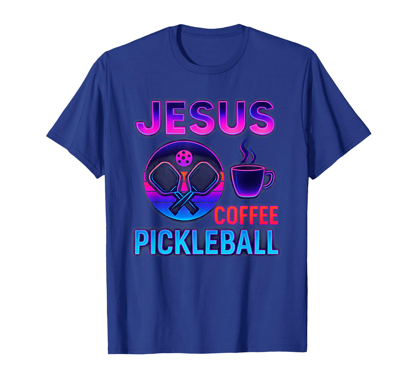 Retro Jesus Coffee Pickleball T-Shirt