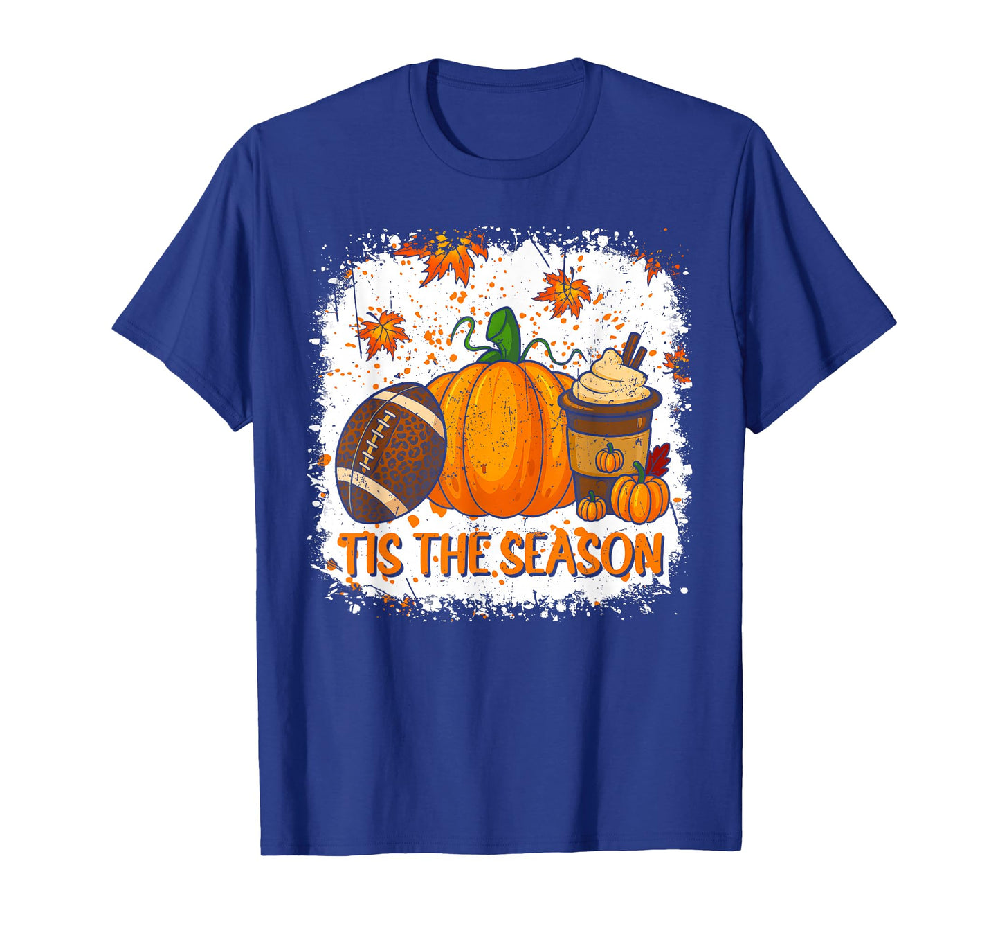 Pumpkin Spice Football Tis The Season Fall Thanksgiving T-Shirt