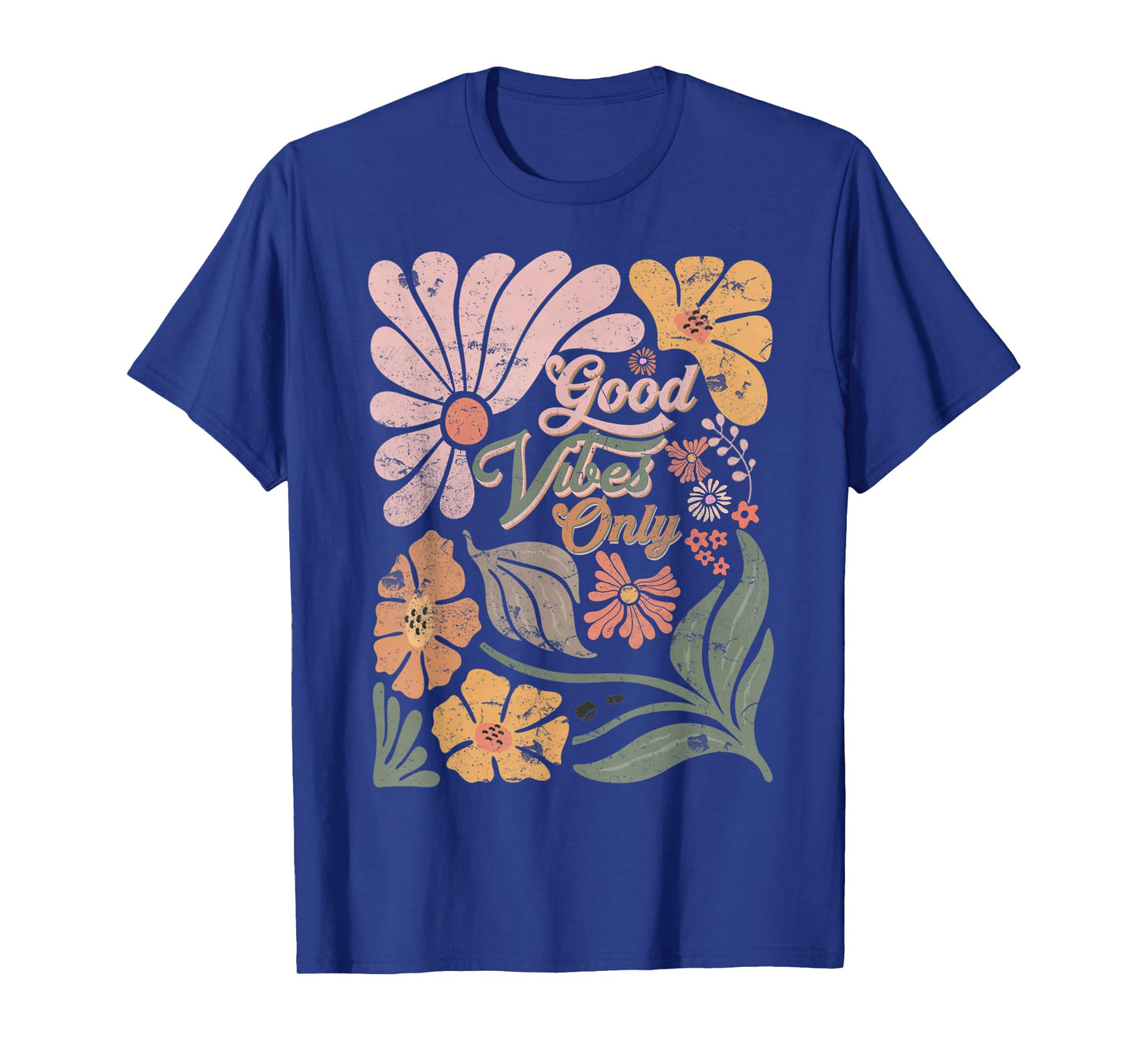 Boho Retro Funny Quote Good Vibes Only Men Women T-Shirt