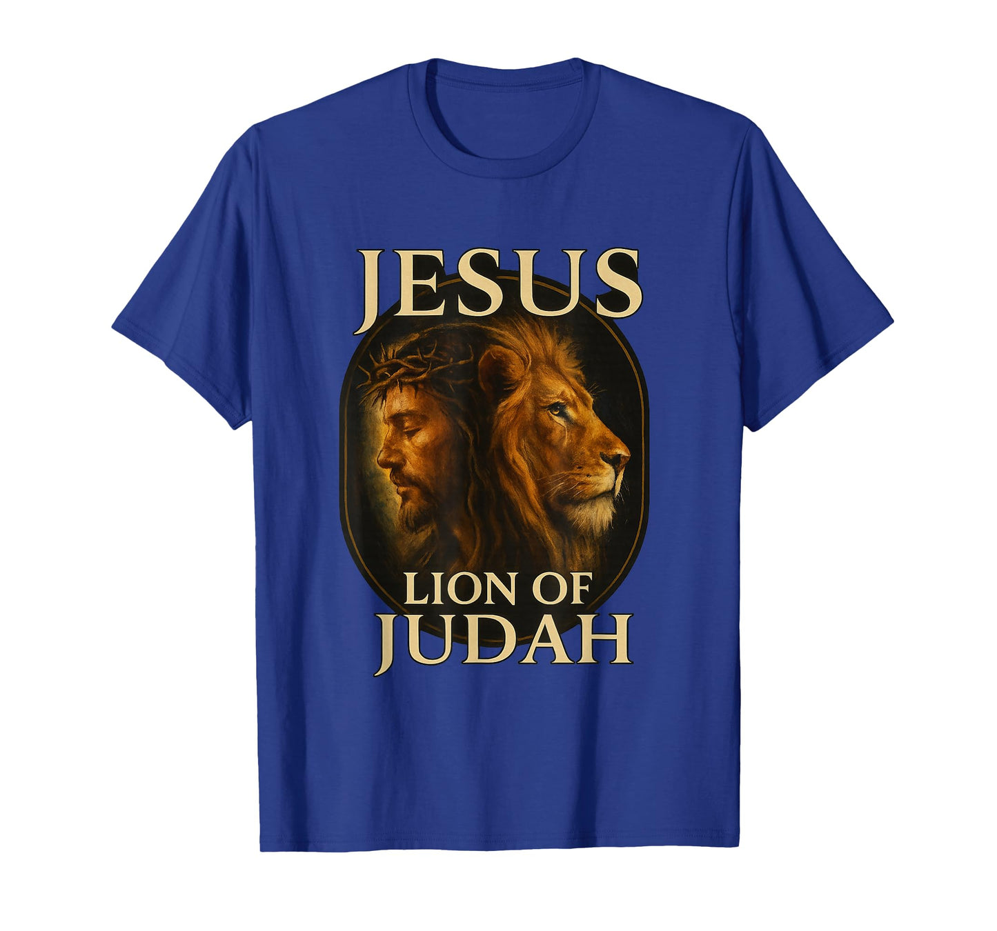 Lion of Judah | Jesus Crown Thorns Christian Art - Religious T-Shirt