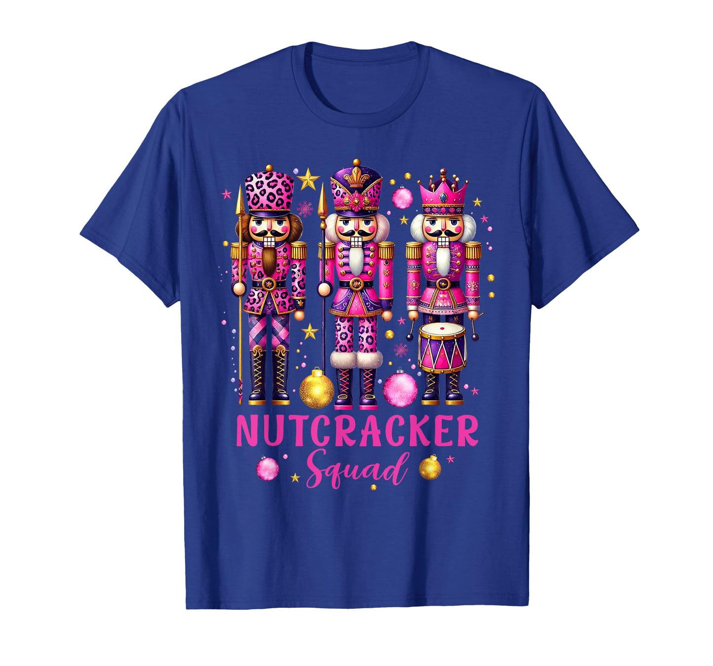 Leopard Nutcracker Squad Pink Christmas 2024 Pajamas Women T-Shirt