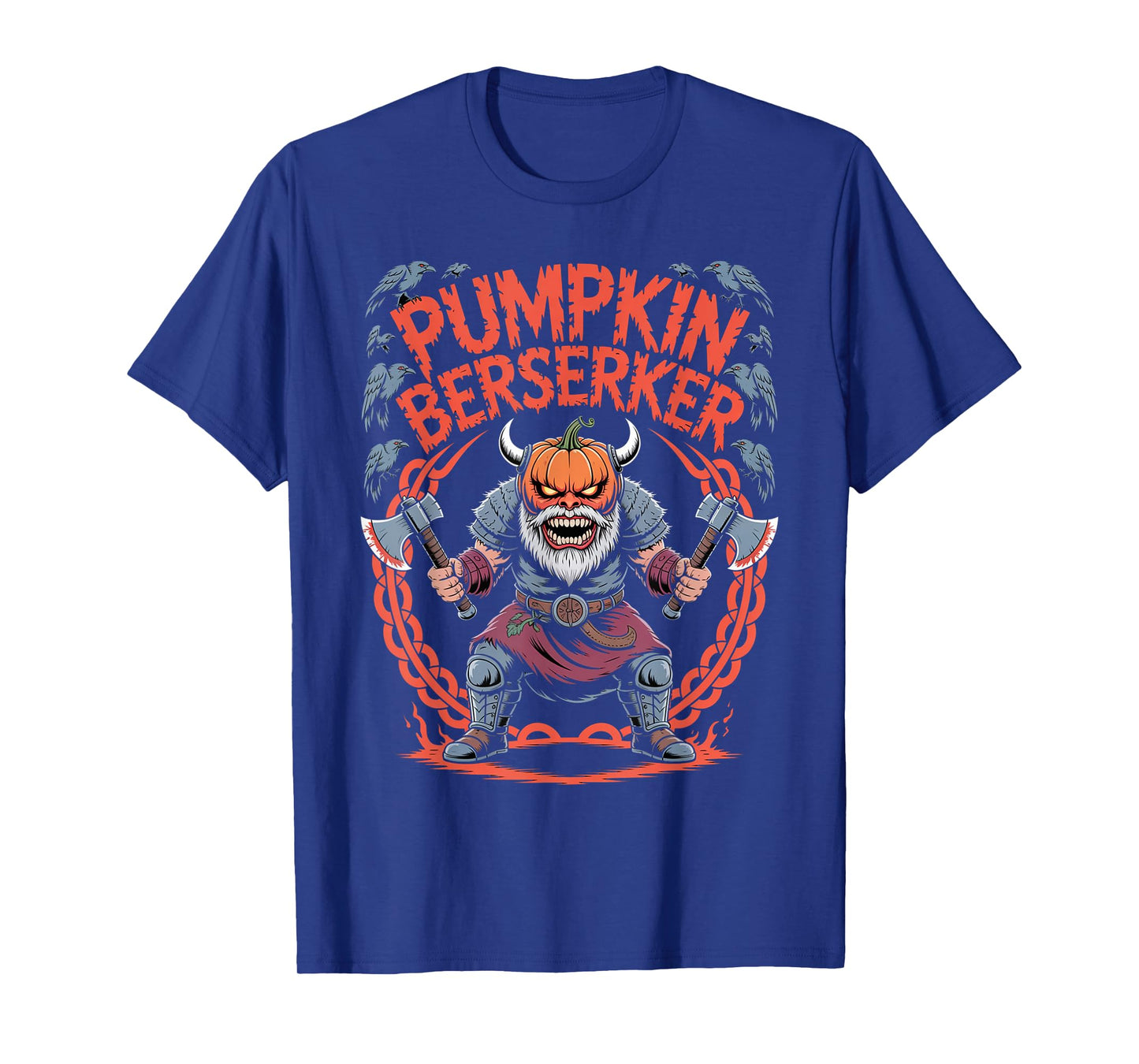 Nordic Mythology - Halloween Viking Pumpkin Berserker T-Shirt