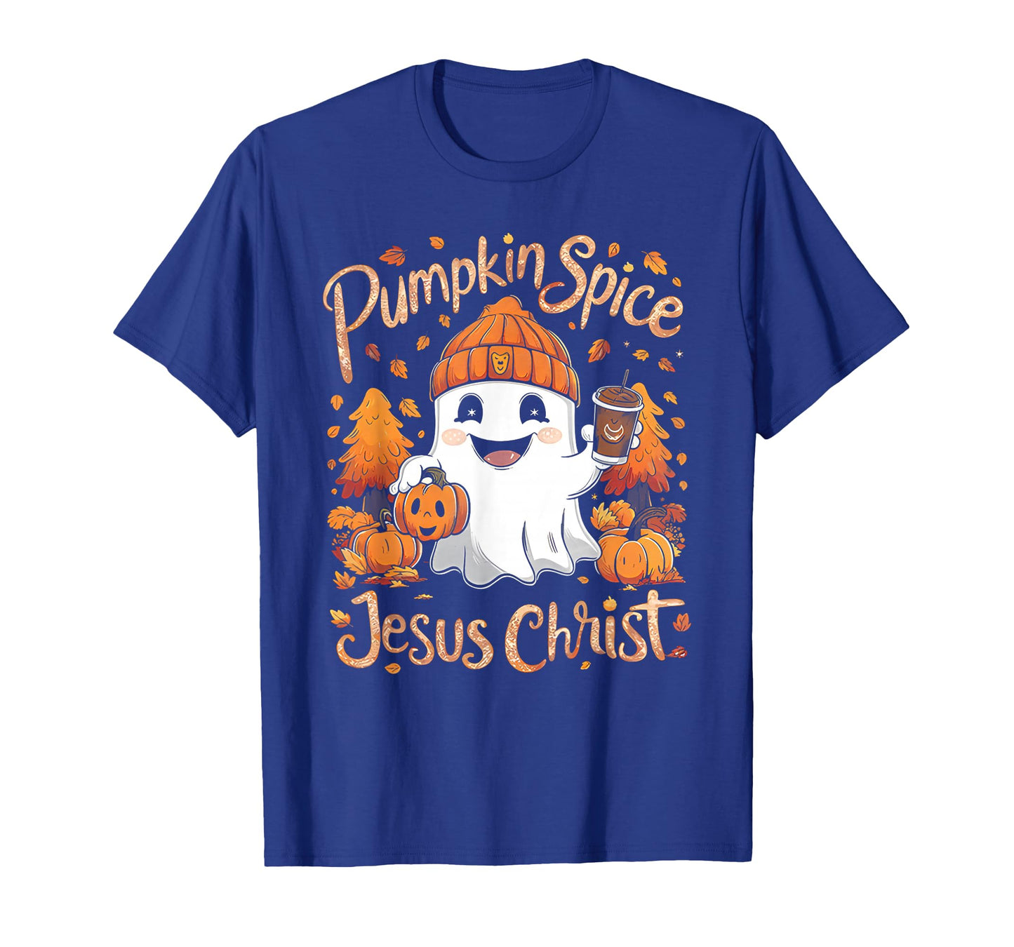 Pumpkin spice & Jesus Christ ghost pumpkin spice Halloween T-Shirt