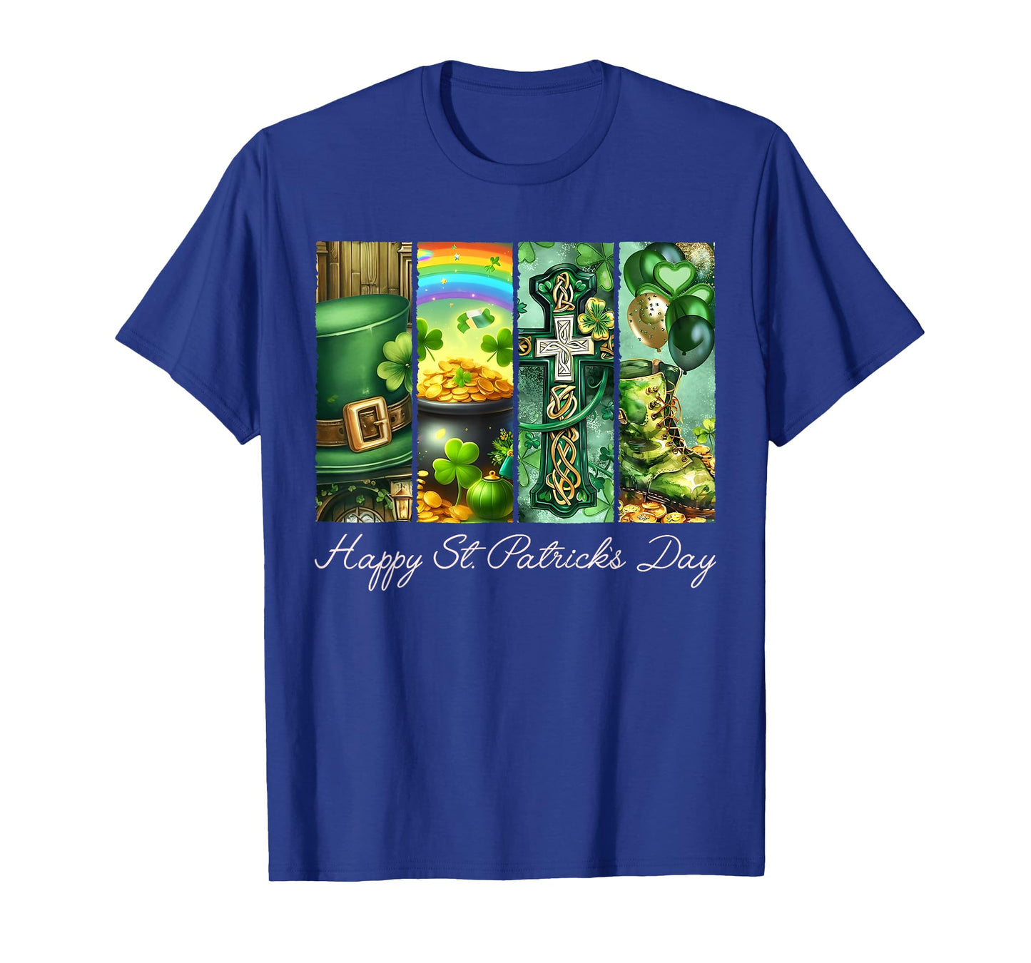 Happy St. Patrick’s Day Christian Celtic Cross and Shamrocks T-Shirt