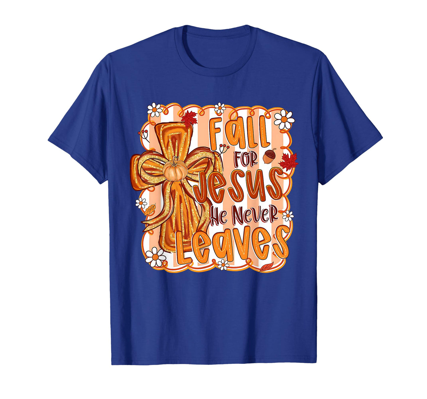 Fall for Jesus Floral Christian Fall Preppy Autumn Pumpkin T-Shirt