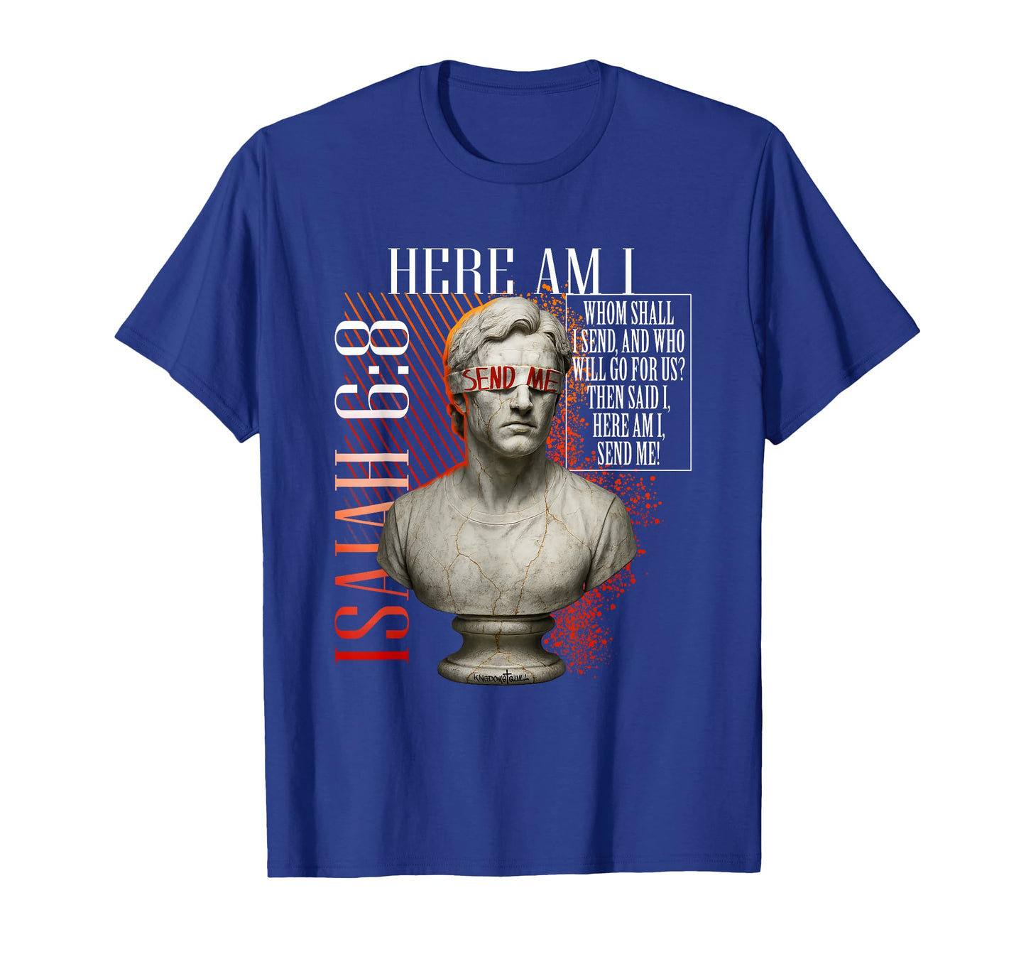 Here Am I Send Me Isaiah 6:8 Christian Vaporwave 80s Retro T-Shirt