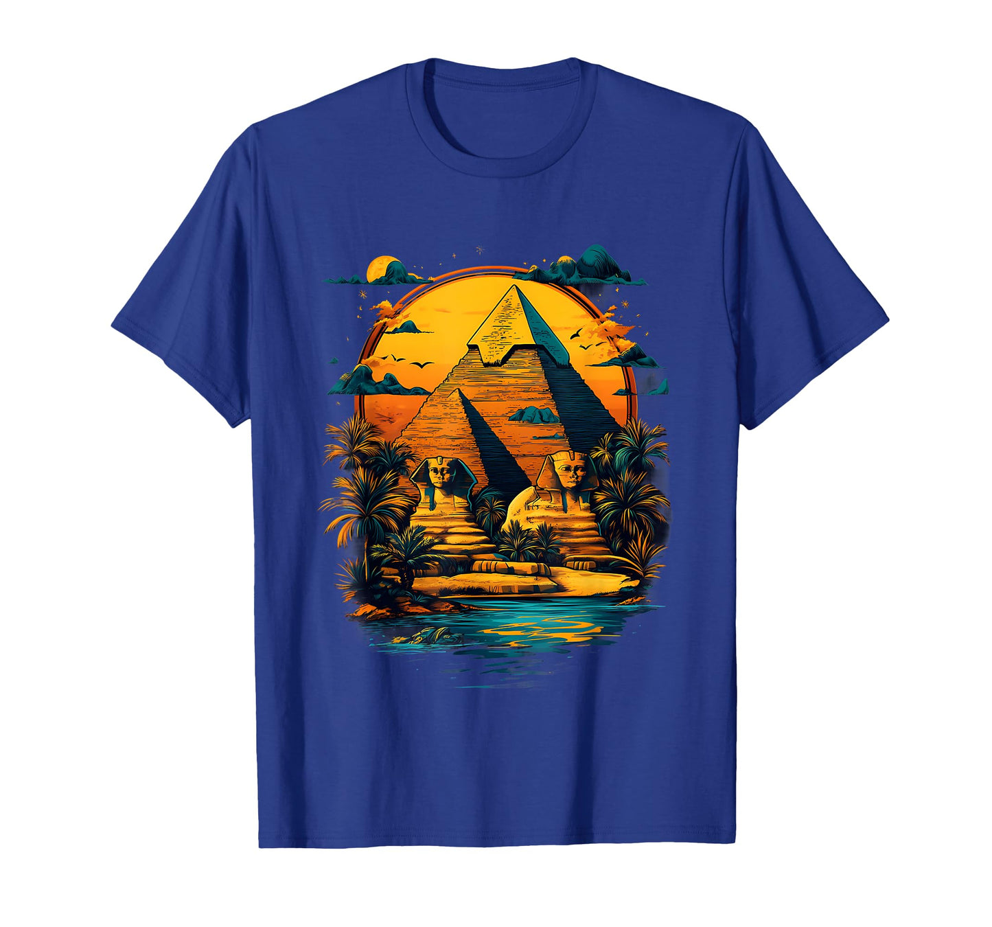 Ancient Egypt Sphinx Pyramid Sunset Tutankhamun Egyptian God T-Shirt