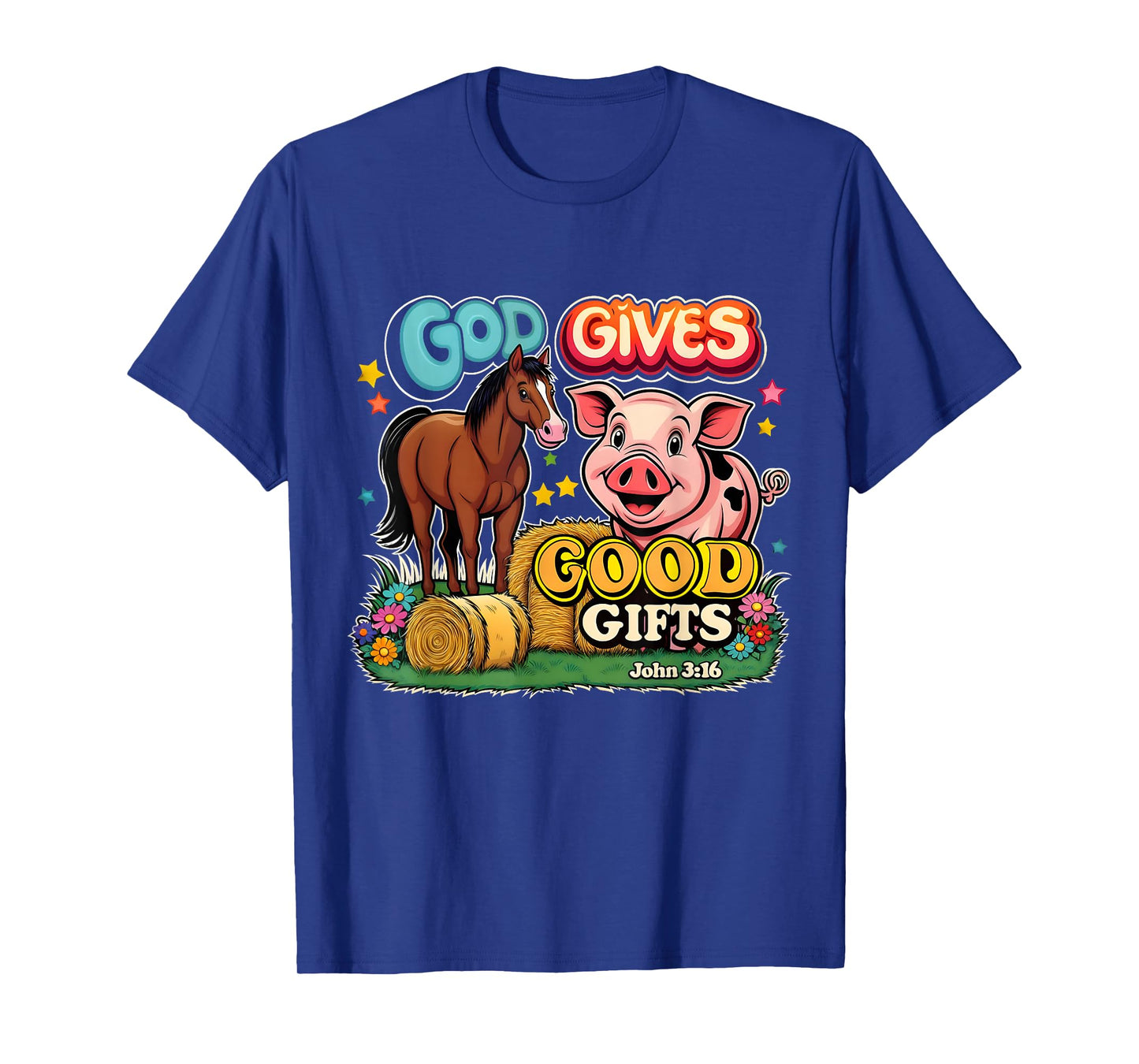 God Gives Good Gifts Farm Bible Verse Yee Haw VBS 2025 T-Shirt